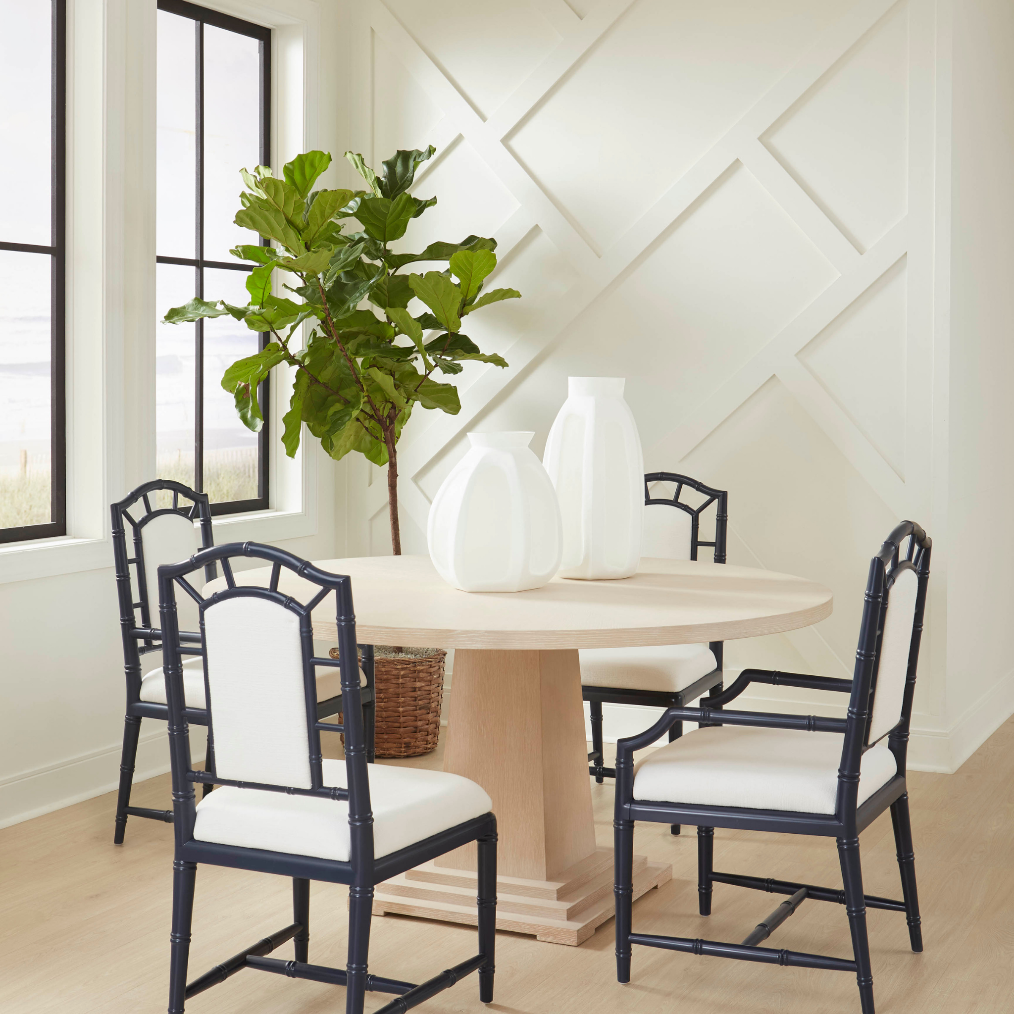 Breanna Modern Dining Table - Solid Wood Kitchen Table for 6 - Perfect for Family Dinners & Entertaining Guests