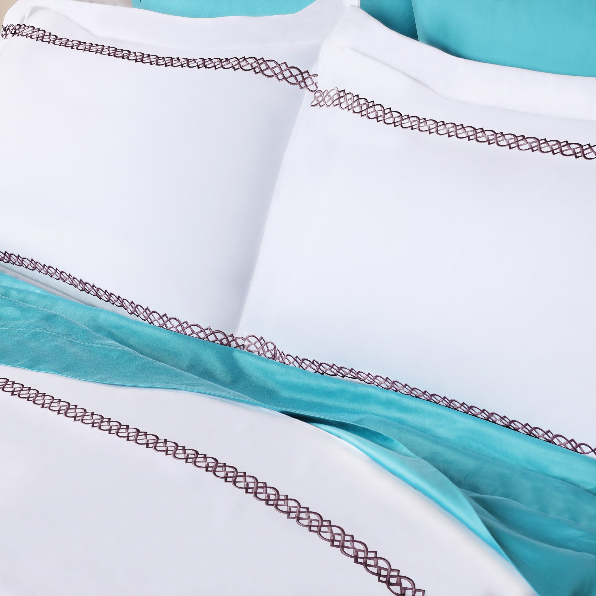 Luxury 1000 Thread Count Egyptian Cotton Embroidered Duvet Cover Set - King Size Bedding for Hotel & Home Decor
