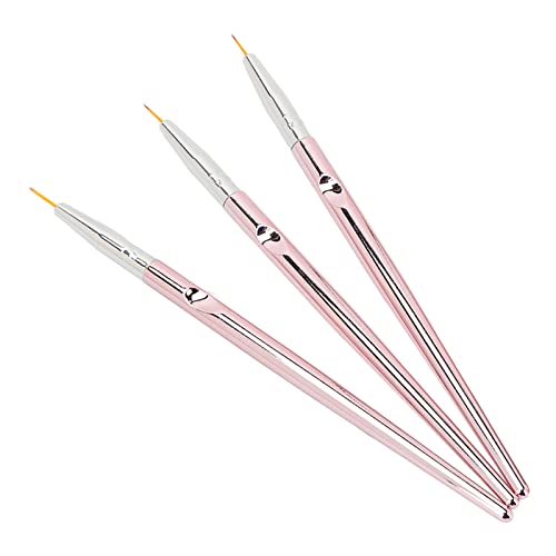 **EXCLUZO 3-Piece Nail Liner Brushes Set - ABS Silver Nail Art Pens for Extensions & Painting - Perfect for Salon, DIY Manicures & Professional Nail Designs**