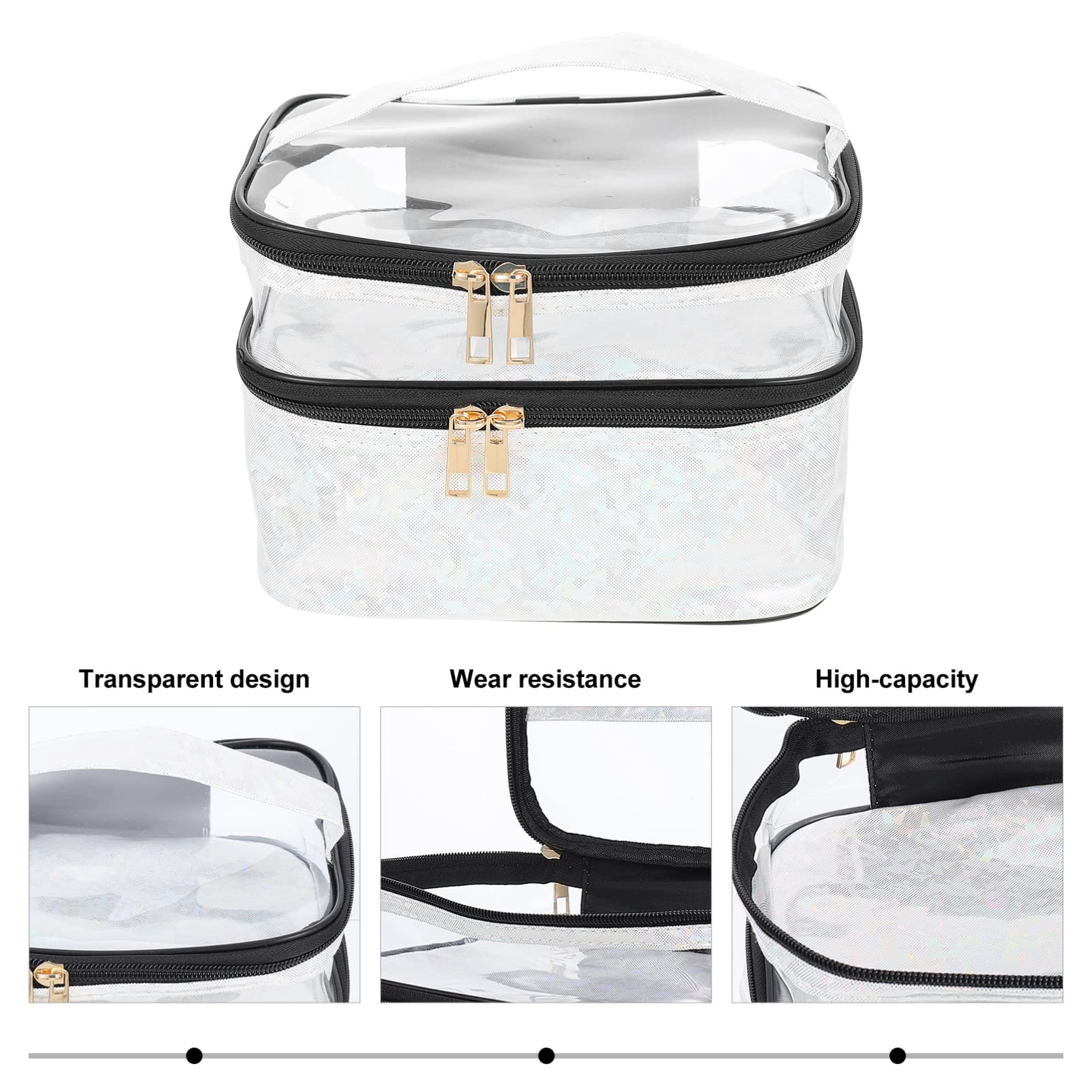 EXCLUZO Clear Makeup Bag - Portable Travel Toiletry Organizer with Zipper, Waterproof Shower Bag for Bathroom Essentials | Perfect for Home, Gym, and Vacation Travel Accessories