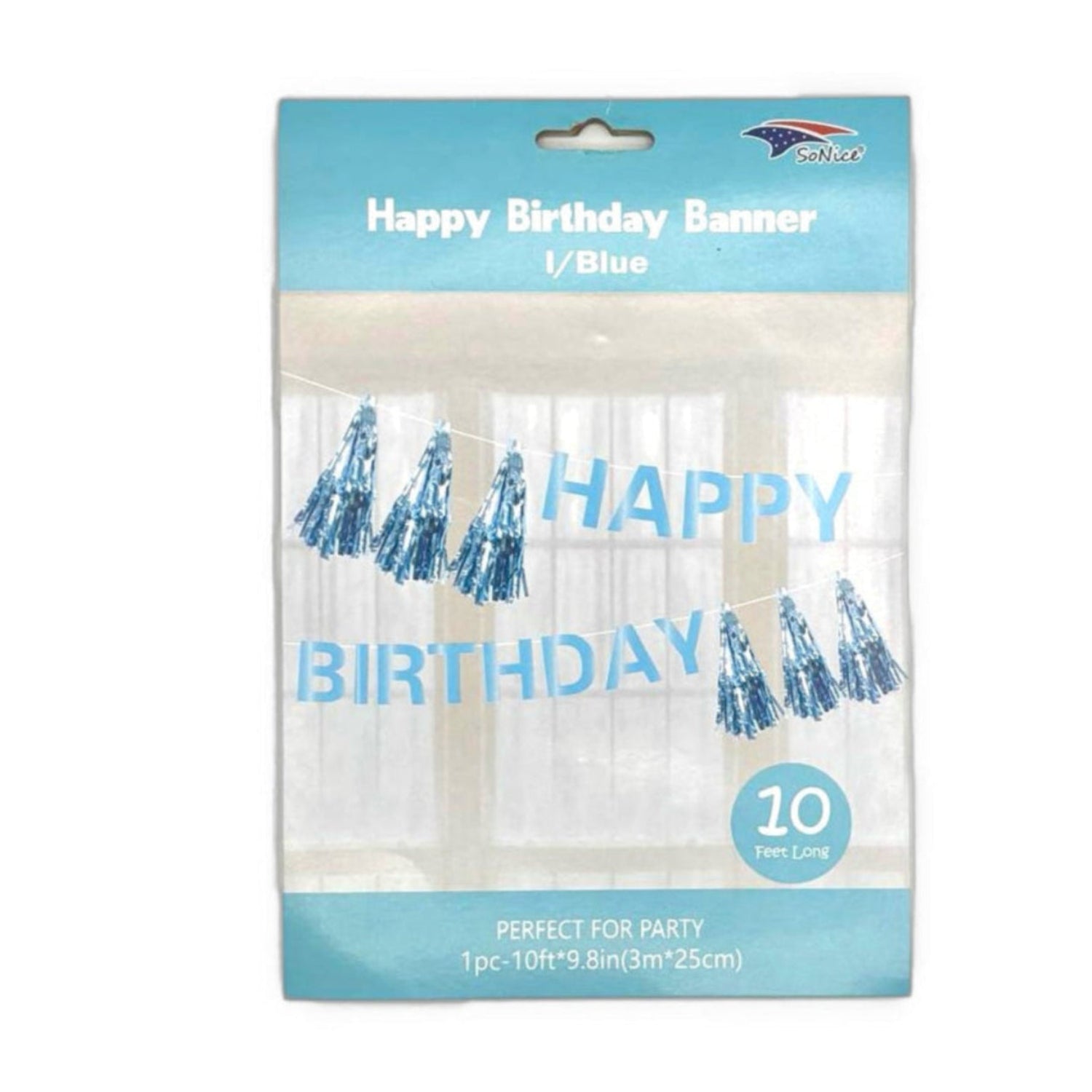 10 Ft Light Blue Birthday Tassel Garland - Party Decorations for Baby Showers, Birthdays & Celebrations | Premium Quality Party Supplies