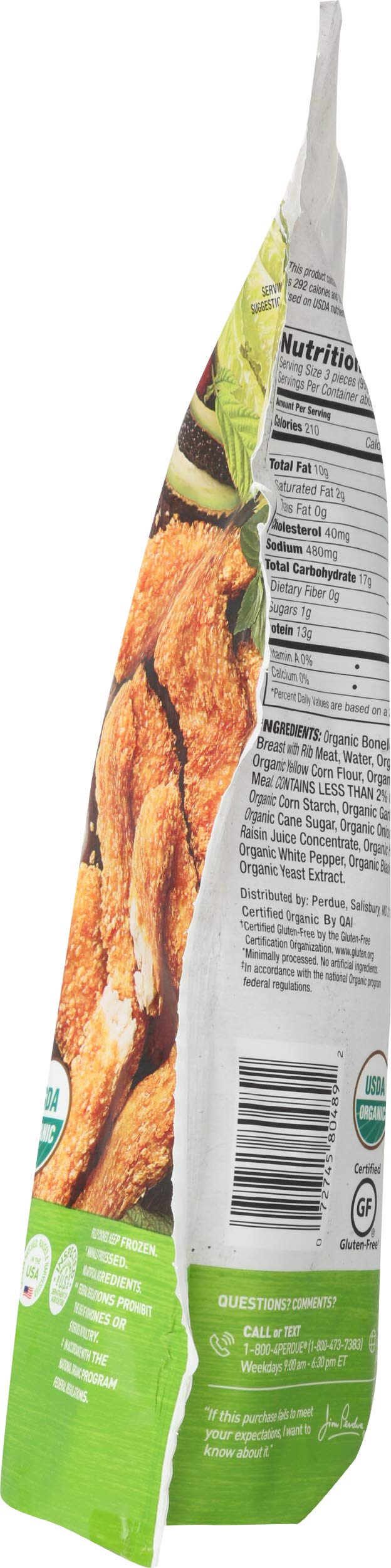 Perdue Simply Smart Organics Gluten Free Breaded Chicken Breast Tenders - 22 oz Frozen - Perfect for Quick Family Meals, Healthy Snacks & Meal Prep