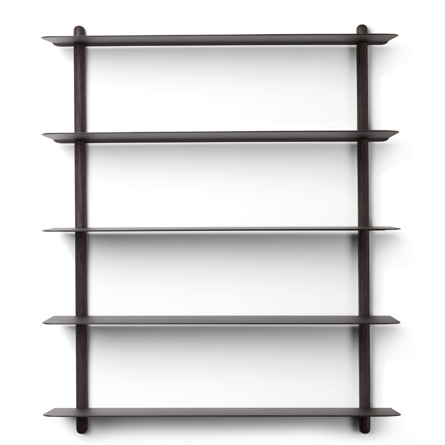 Minimalist Black 5-Tier Floating Wall Shelf - Modern Storage Solution for Living Room, Bedroom, Bathroom & Office Organization