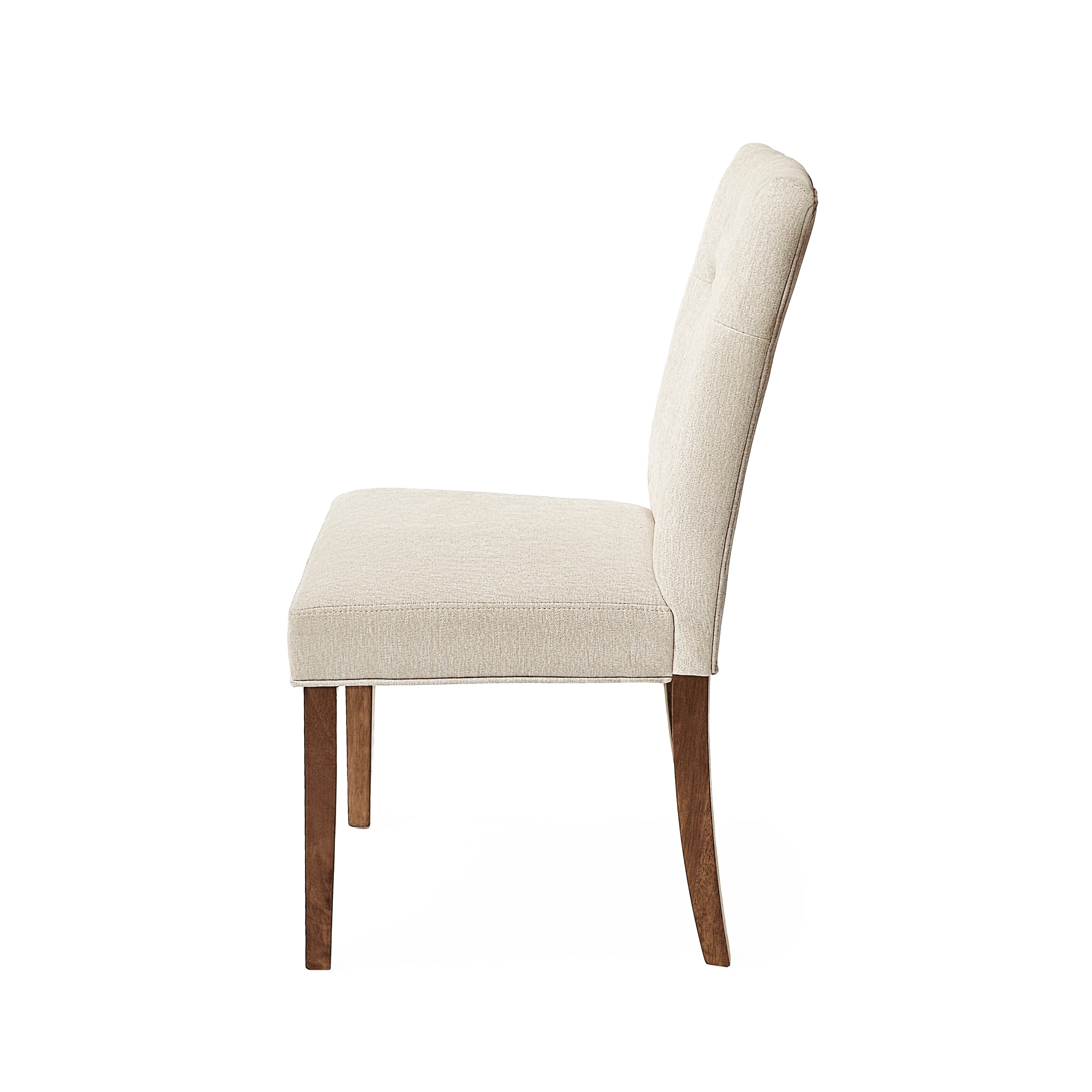 2 Pack Upholstered Dining Chairs Set - Modern Kitchen & Dining Room Chairs with Padded Seat & Backrest, Cream Fabric - Perfect for Breakfast Nook, Small Space Dining, and Home Decor
