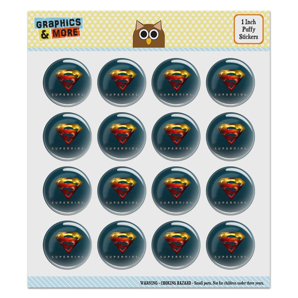 Supergirl TV Series Logo Puffy Bubble Dome Stickers - Scrapbooking, Crafting, DIY Projects - Perfect for Journals, Cards, and Gift Decorations