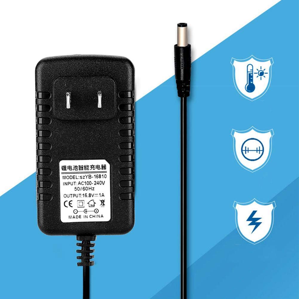 16.8V 1A Universal Li-ion Battery Charger AC Adapter - Multi-Voltage Replacement Power Supply for Laptops, Cameras, Power Tools - Perfect for Home, Office & Travel Use
