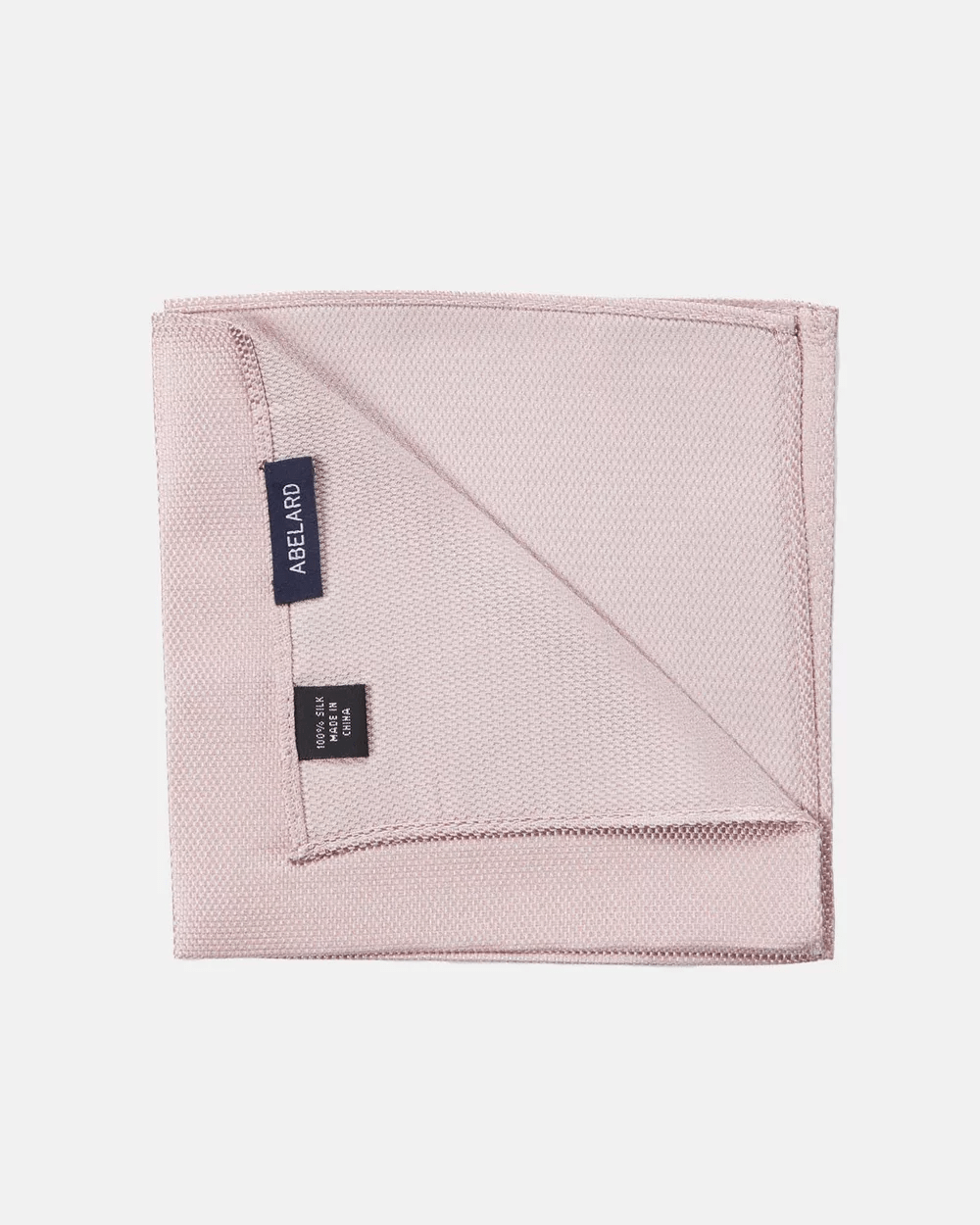 ABELARD Men's Pocket Square - Classic Plain Pink Silk Handkerchief for Suits & Formal Events