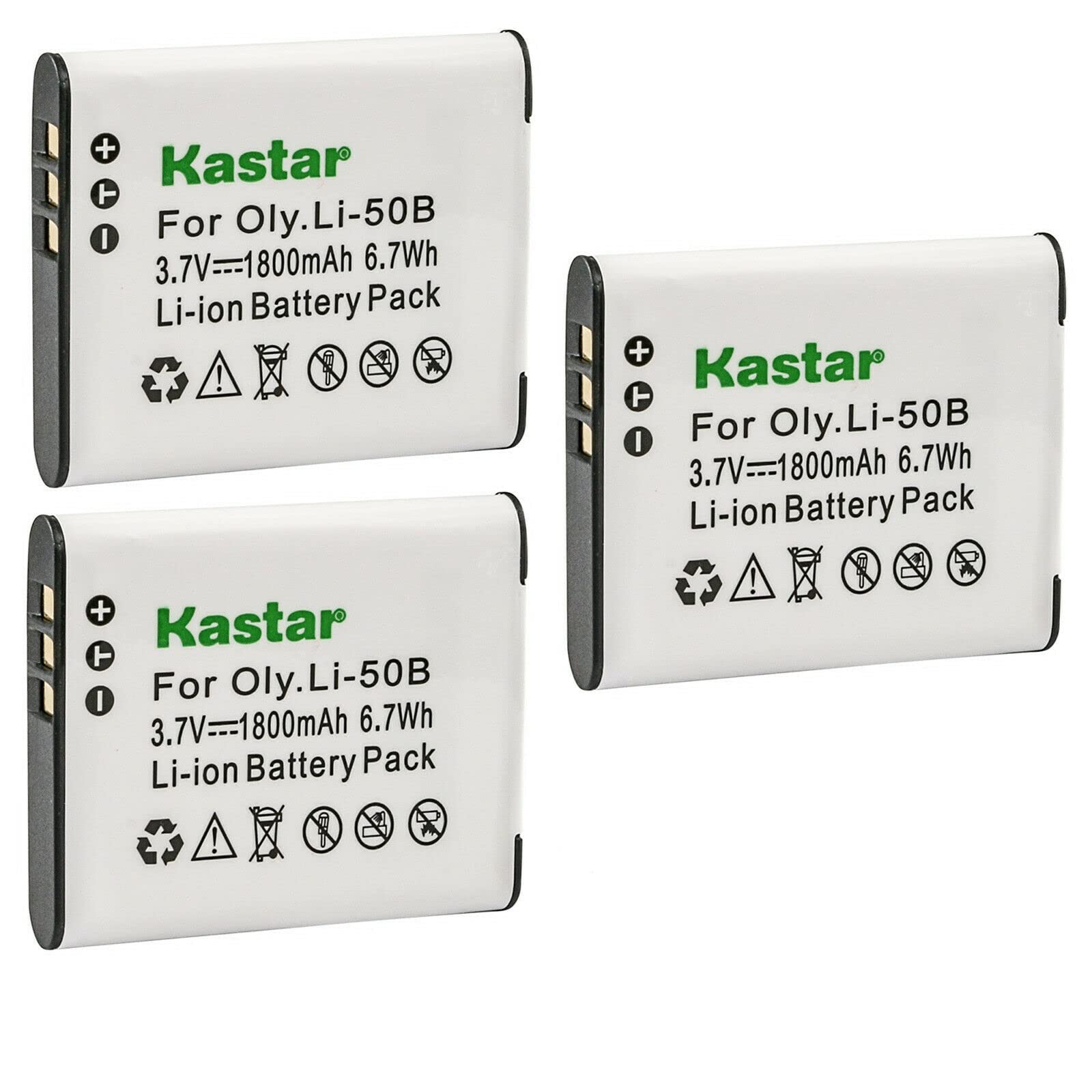 Kastar 3-Pack Replacement Battery for Olympus Tough TG-835 TG-850 TG-870 VG-170 VH-410 VH-510 VR-340 VR-350 XZ-1 XZ-10 Digital Cameras - Perfect for Travel Photography & Outdoor Adventures