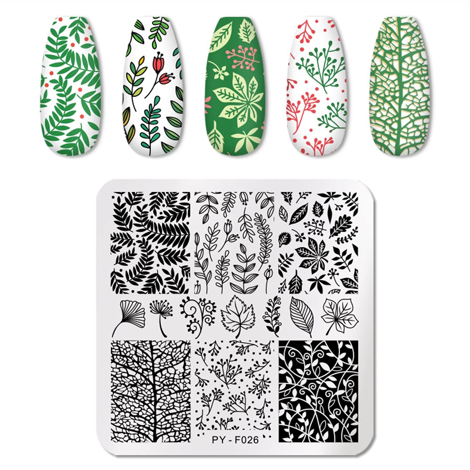 Halloween Nail Stamping Plate Set - Snowflake & Festival Design Stainless Steel Nail Art Templates for DIY Manicure (Style 49162) | Perfect for Halloween, Christmas Nail Designs & Party Nail Art