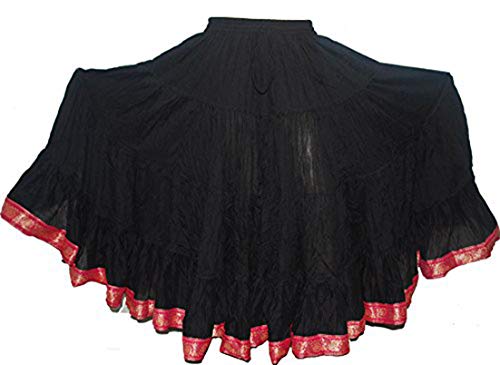 Black Skirt With Hotpink Lace