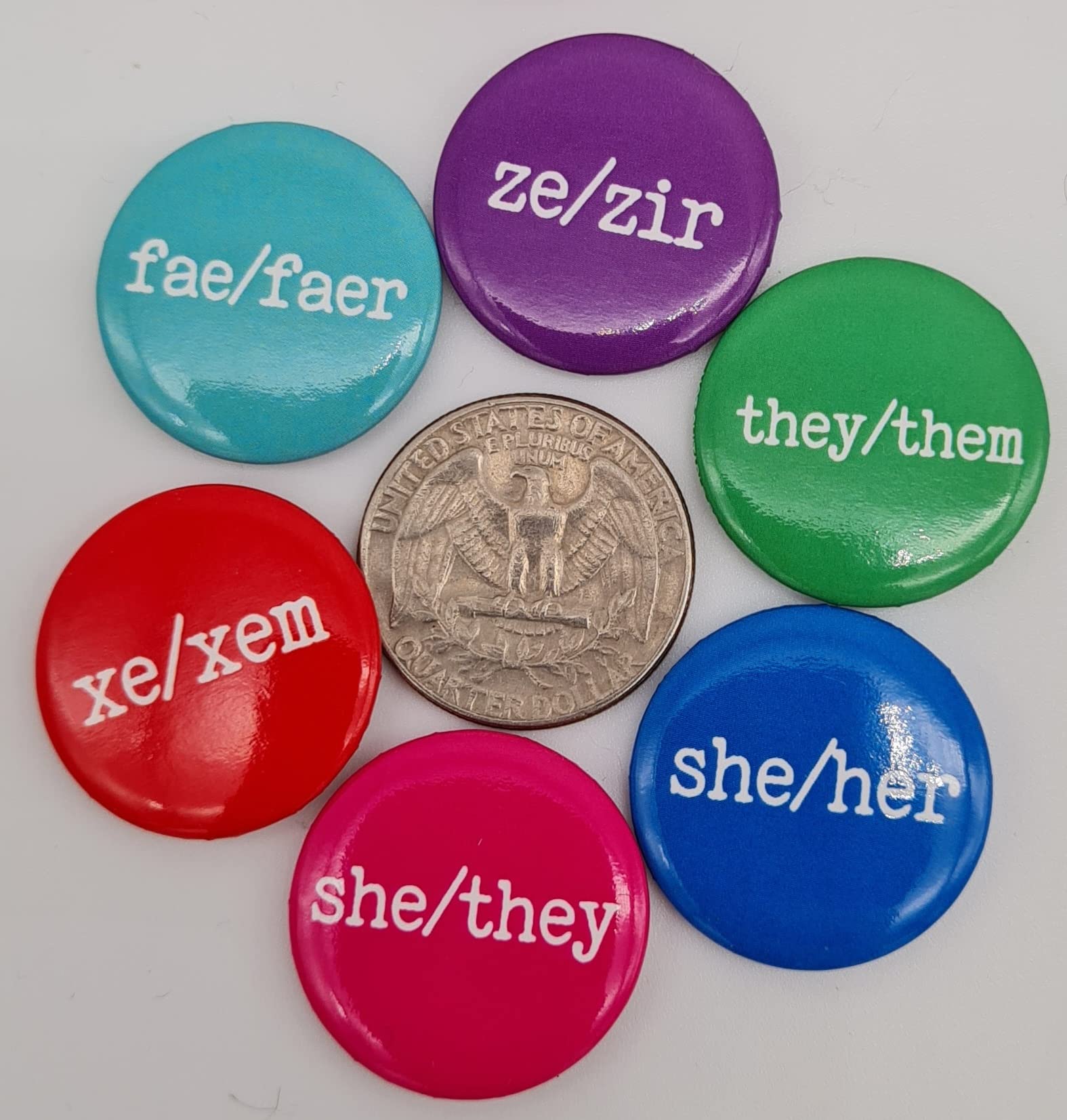 My Pronouns Are Badges - 400 Pack of 1 Inch (25mm) Colorful Customizable Gender Pronouns Pin Badges for LGBTQ+ Pride - Perfect for Pride Events, School Awareness, Workplace Inclusion & Everyday Wear