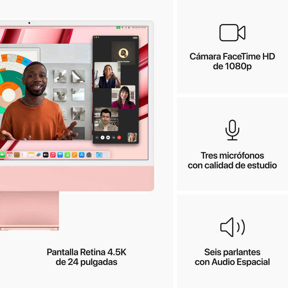 24-inch iMac with 4.5K Retina Display - Apple M3 Chip, 8-Core CPU & 8-Core GPU, 256GB SSD (Pink) - Perfect for Home Office, Graphic Design & Creative Work