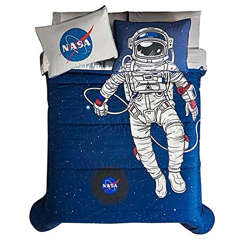 NASA-Inspired Reversible Comforter Set - 6 Piece Twin Size Bedding Collection | Space Themed Bedroom Decor for Kids & Teens | Perfect for Dorm Rooms, Guest Bedrooms & Themed Sleepovers