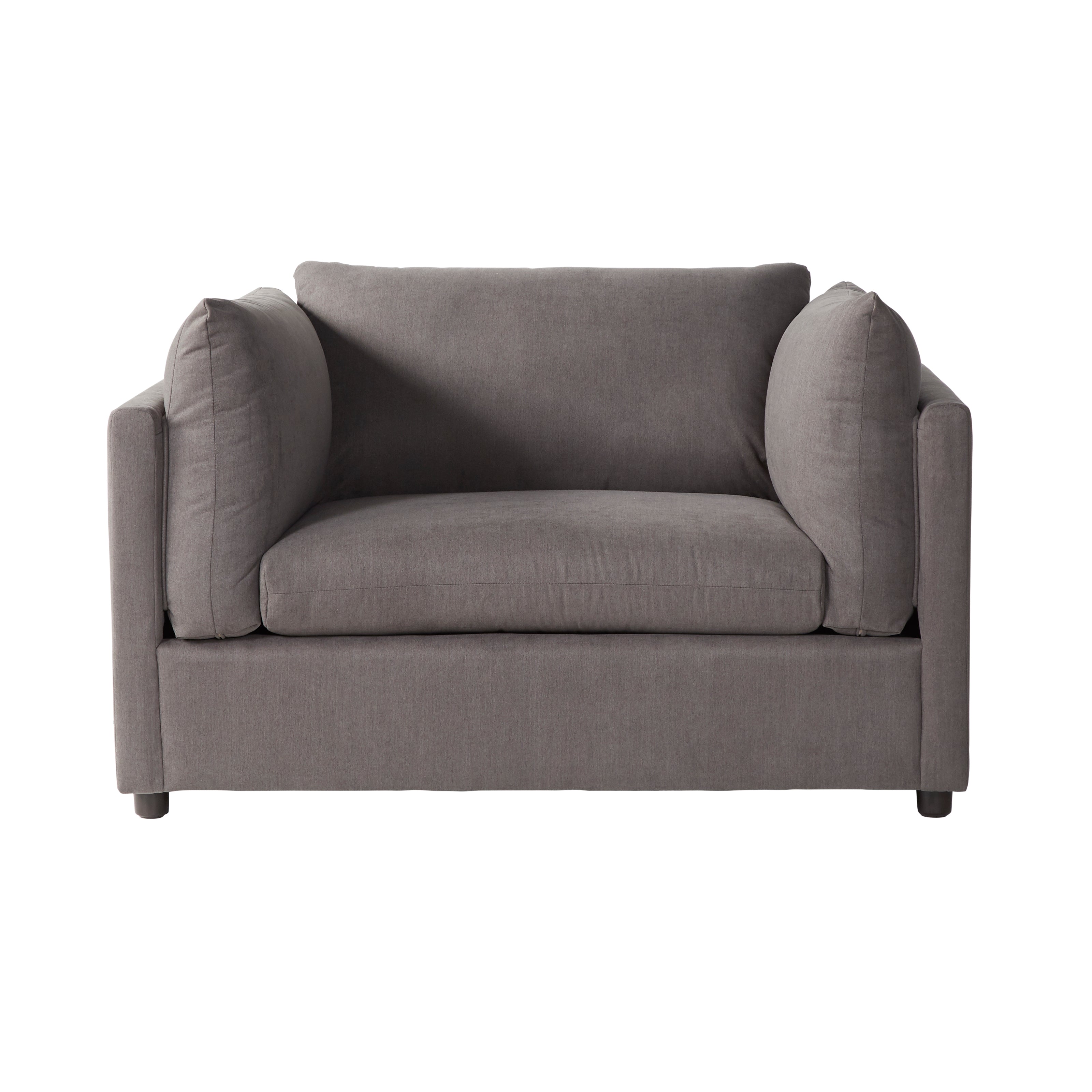 Roundhill Furniture Enda Oversized Pillow Back Cuddler Arm Chair - Carbon Gray - Plush Comfort for Living Room, Bedroom & Home Theater Relaxation