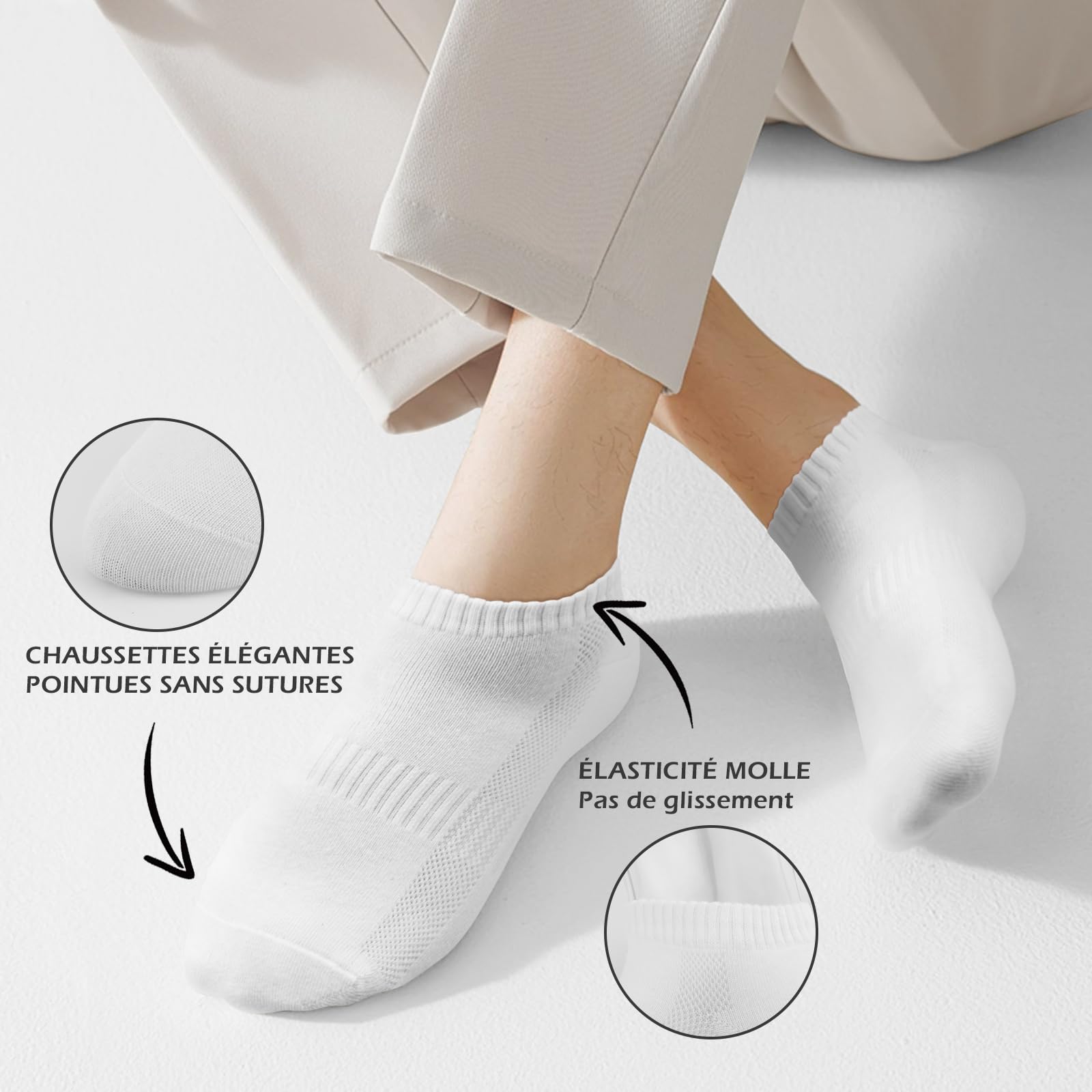 QINCAO Men's & Women's Athletic Socks - 6 Pairs Low-Cut Cotton Sports Socks - Breathable Running Socks for Gym, Workout & Daily Wear