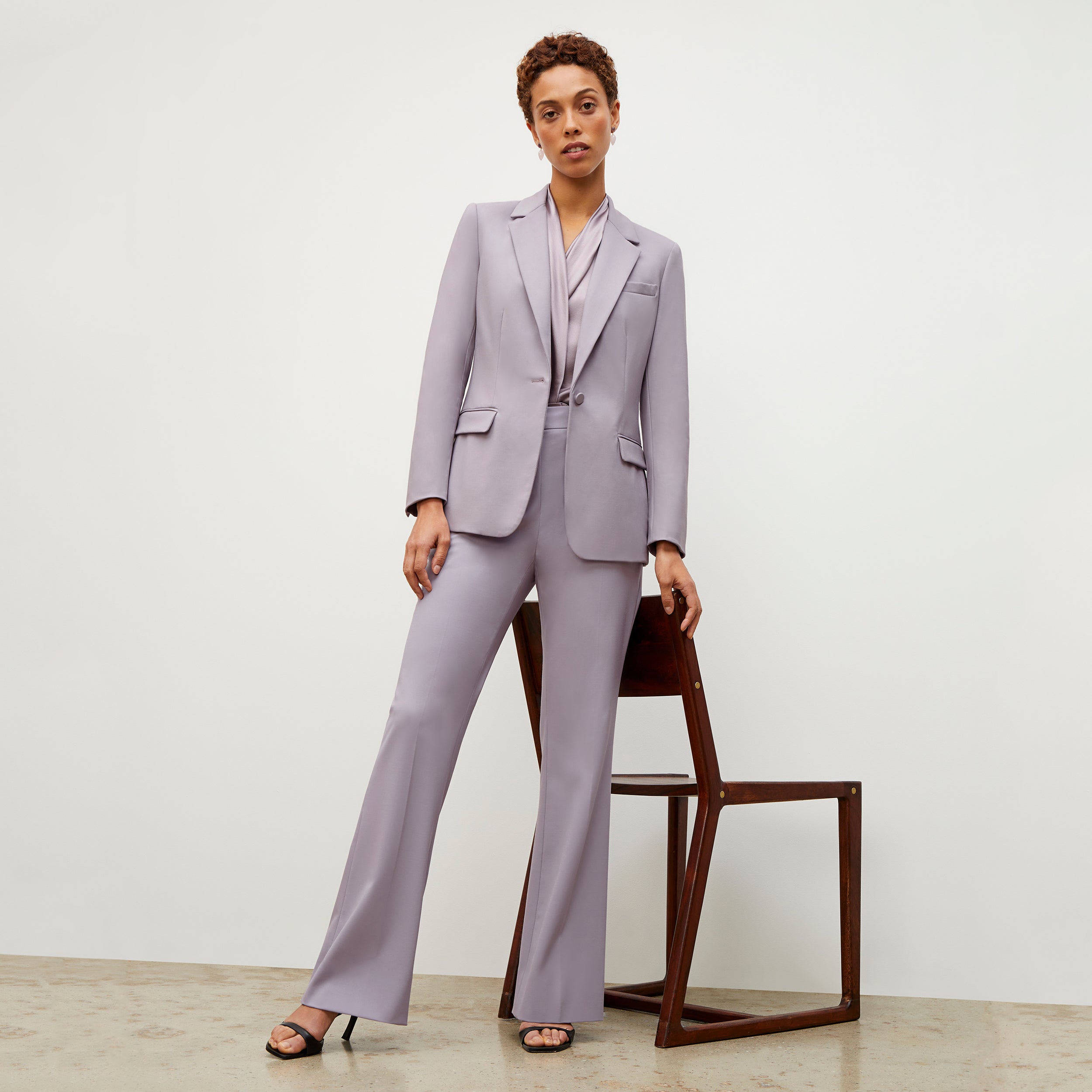 Horton Pant - Washable Wool Twill Pants for Women | Light Lilac | Comfortable Office Wear & Casual Outfits