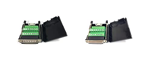 DB25 Solderless Breakout Terminal Block Connector Kit (1 Male + 1 Female) for DIY Electronics, Robotics & Industrial Automation Projects