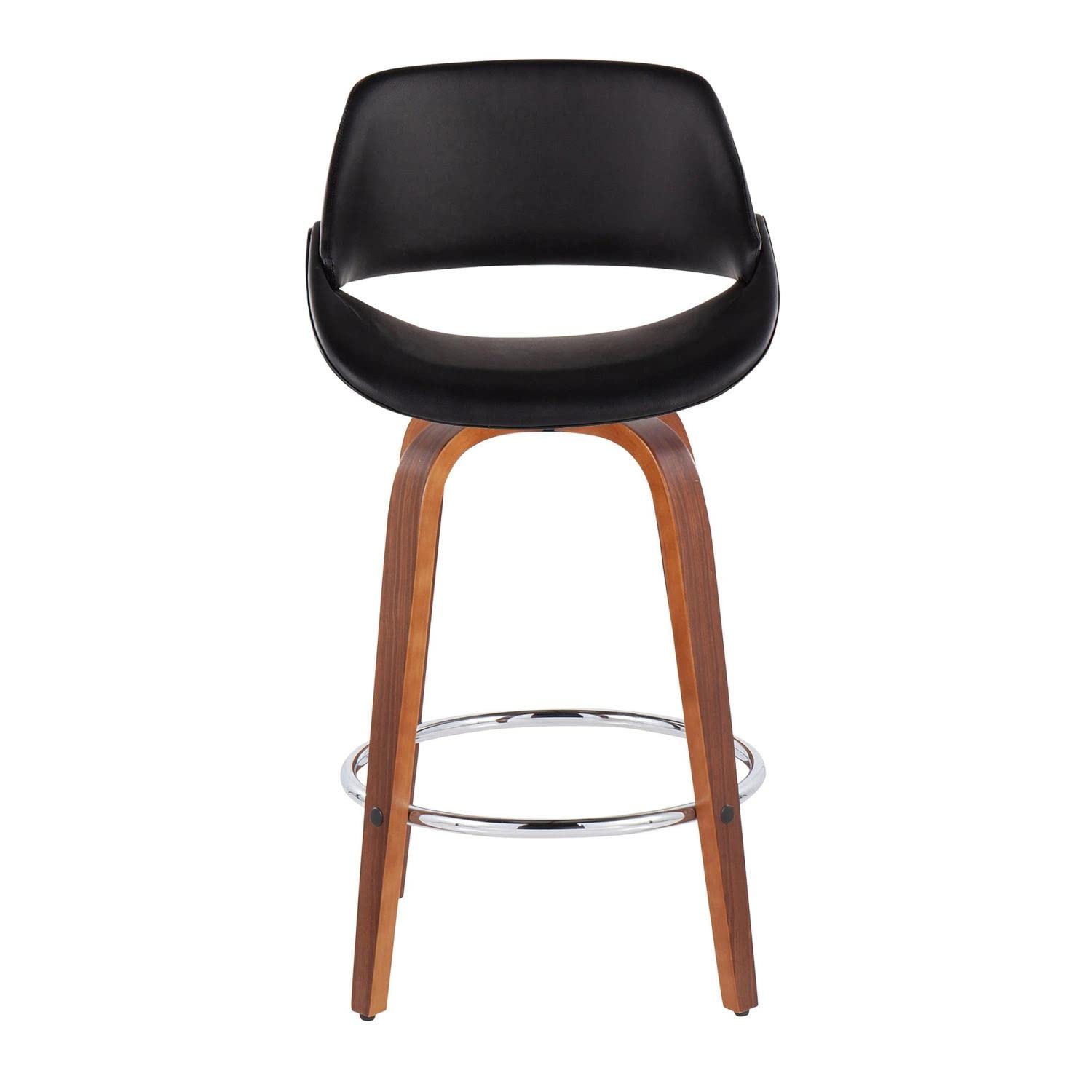 LumiSource Walnut Wood Counter Stools Set of 2 - 24