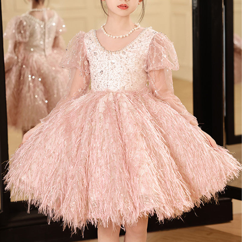 Elegant Pink Sequin Pageant Dress for Baby Girls - Toddler Birthday Party Gown | Perfect for Pageants, Birthday Parties, and Special Occasions