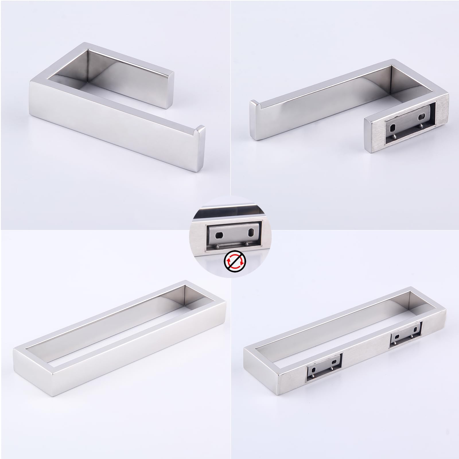 GERZWY 2-Piece Stainless Steel Bathroom Accessory Set - SUS 304 Toilet Paper Holder & Towel Ring Wall Mount, Polished Finish HG1708-2JG - Perfect for Modern Bathroom Decor & Space-Saving Organization