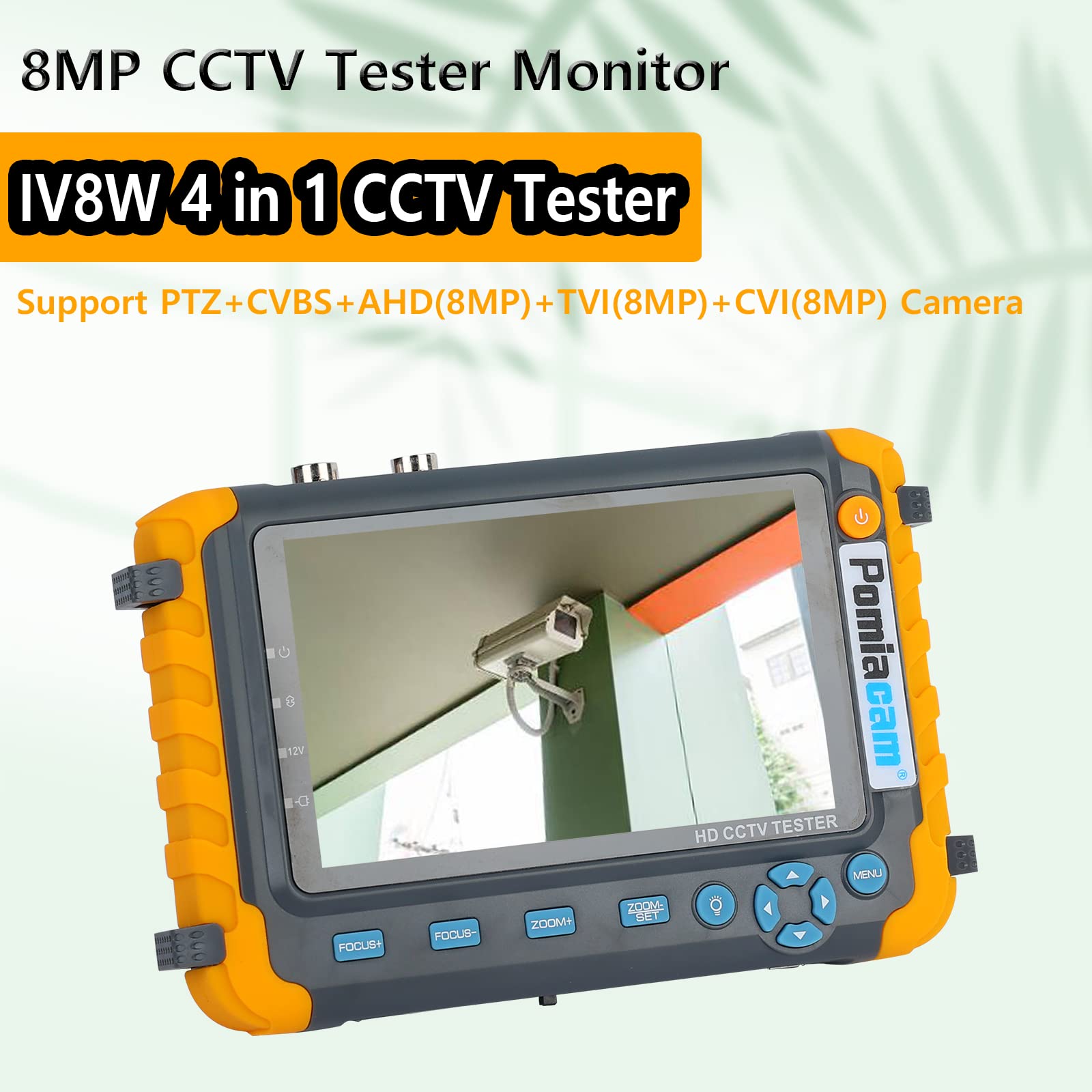 5 Inch 4-in-1 CCTV Monitor Tester - 1080P 5MP 8MP Analog Security Camera Tester for AHD/TVI/CVI/CVBS Coaxial Video, UTP/PTZ Cable Testing, HDMI/VGA Input & DC12V Output - Portable CCTV Diagnostic Tool for Security System Installation & Maintenance