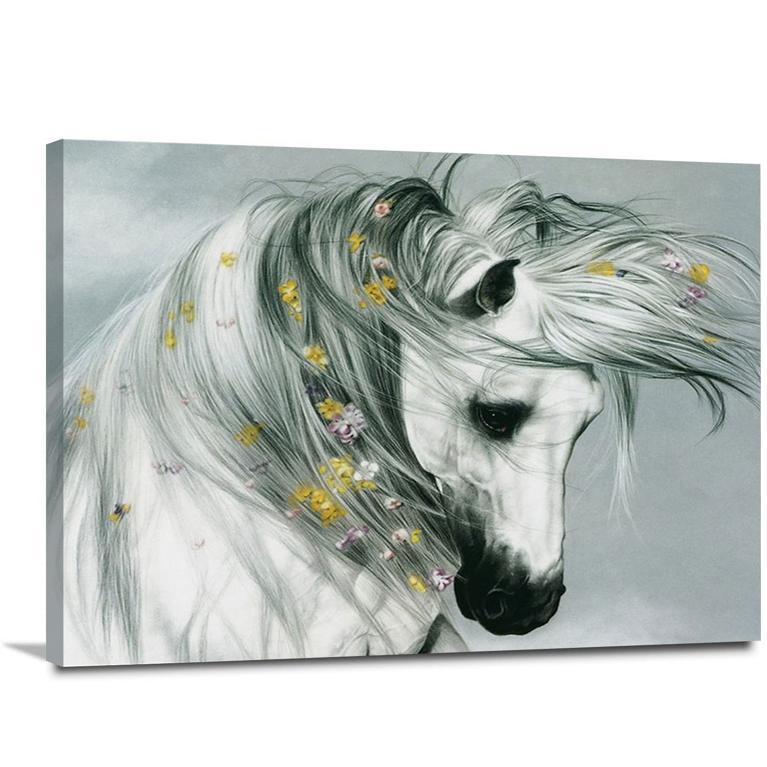 Premium Canvas Wall Art - Horse Oil Painting Print, Modern Abstract Poster for Home Decor | 24x36 Inch (60x90cm) | Ready to Hang | Perfect for Living Room, Bedroom, Office & Kitchen | Wall Decor for Schools, Hotels & Bathrooms