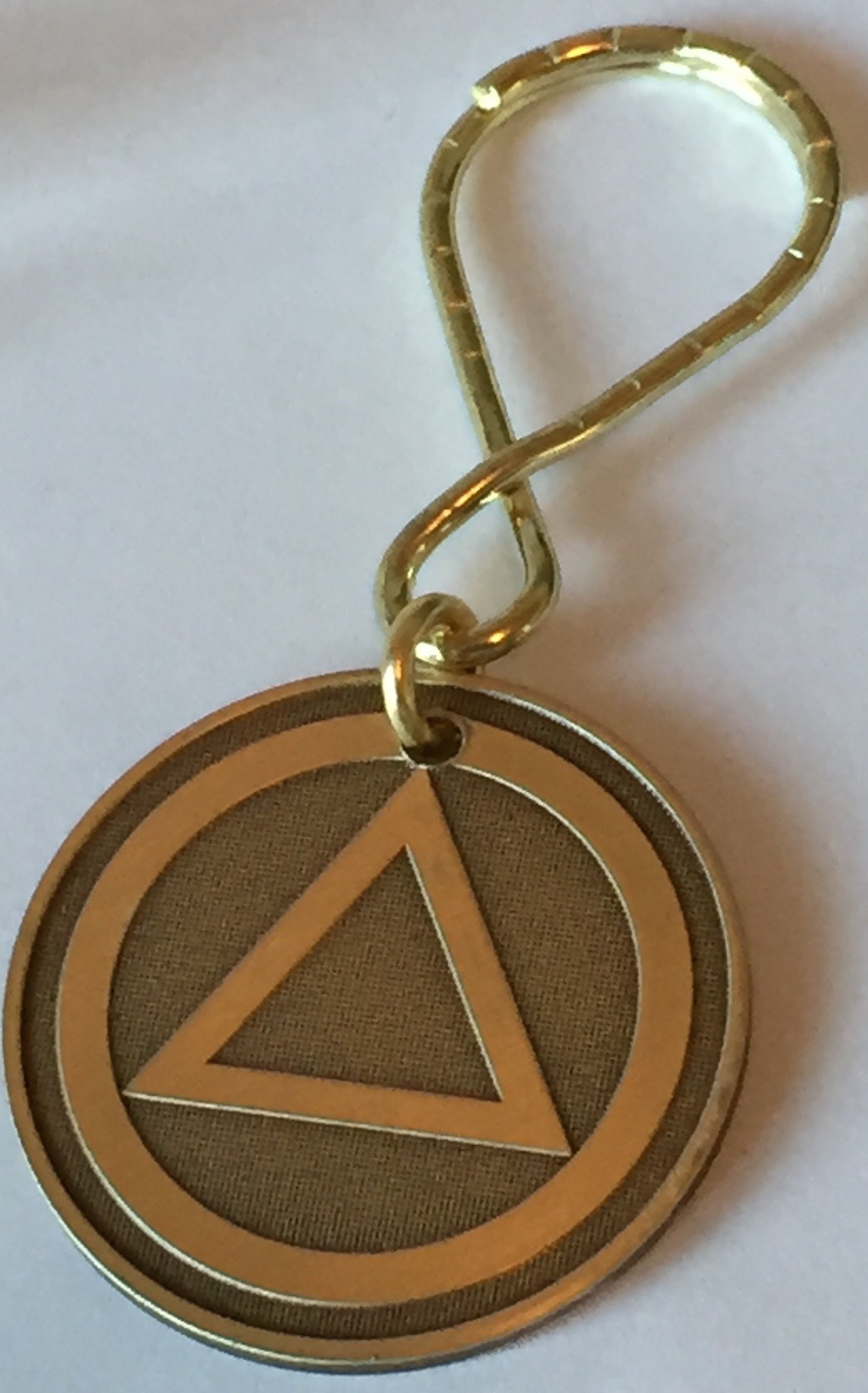 Bronze AA Alcoholics Anonymous Logo Keychain - Circle Triangle Symbol for Recovery Support | Inspirational Sobriety Gift for Men & Women | Perfect for 12-Step Meetings, Daily Motivation & Keyring Accessories