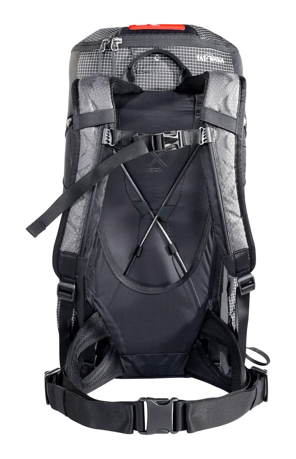 Tatonka 30L Lightweight Hiking Backpack with Ventilated Back System & RECCO Reflector - Waterproof Daypack for Outdoor Adventures, Camping & Travel - Black