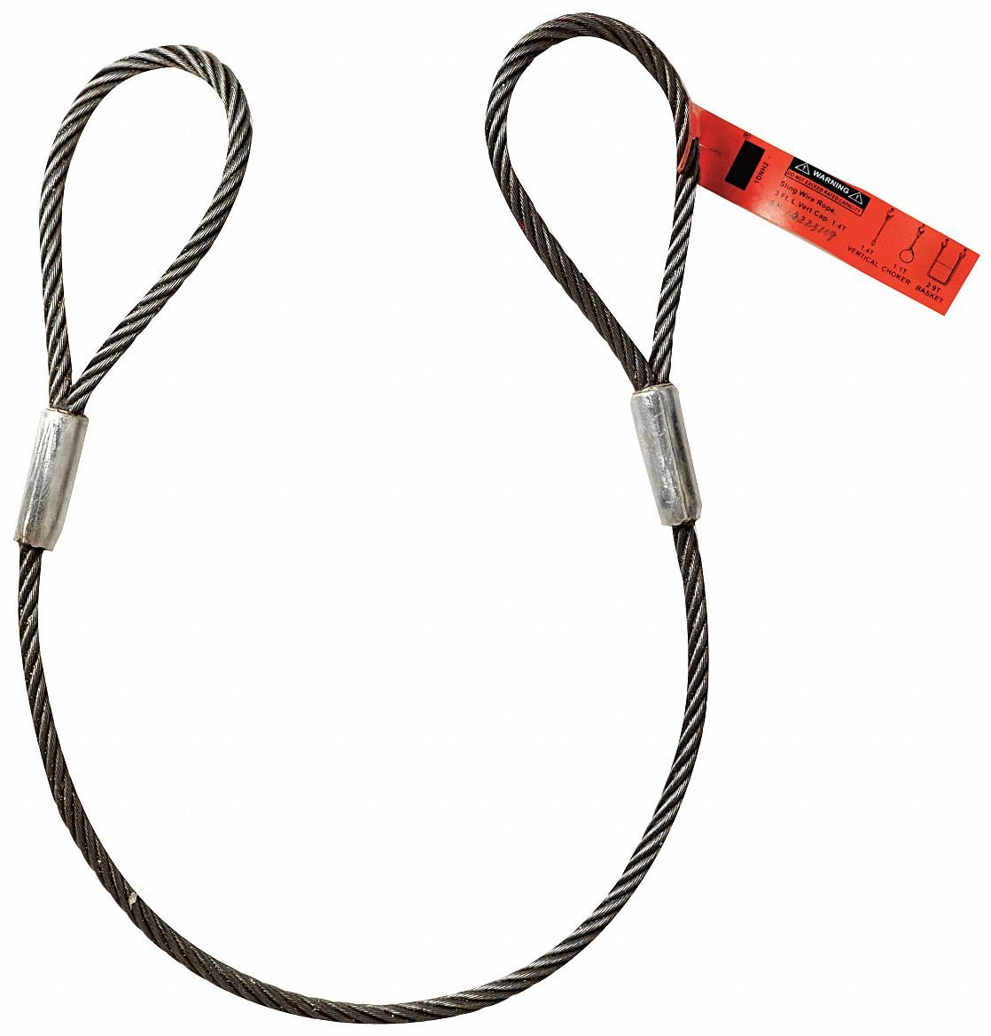 10 ft Heavy Duty Wire Rope Sling - Lifting & Rigging Equipment for Construction, Towing & Industrial Use