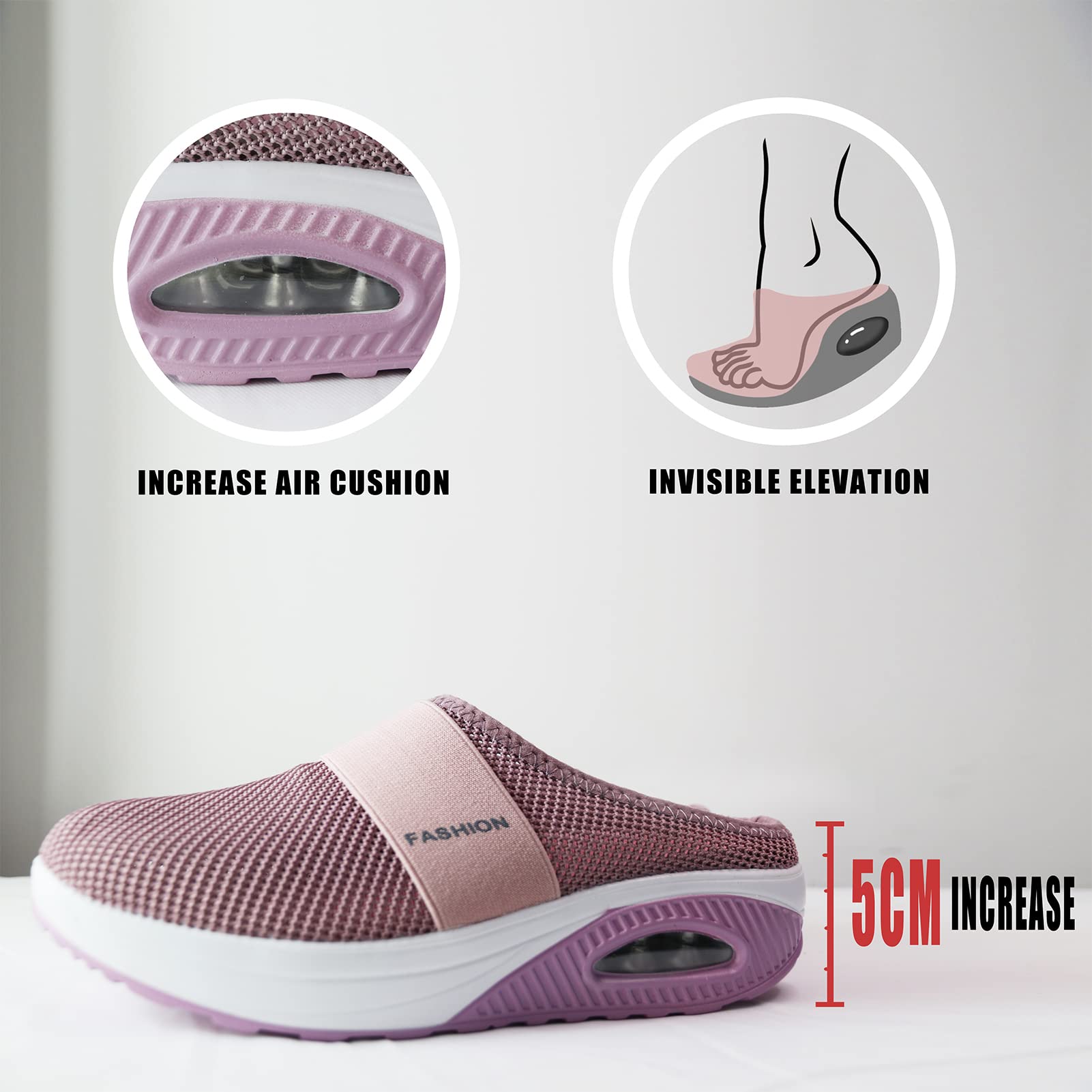 Orthopedic Diabetic Walking Shoes for Men & Women - Air Cushion Slip-On Slippers with Arch Support - Comfortable House Shoes for Indoor & Outdoor Use - Ideal for Elderly, Plantar Fasciitis & Foot Pain Relief