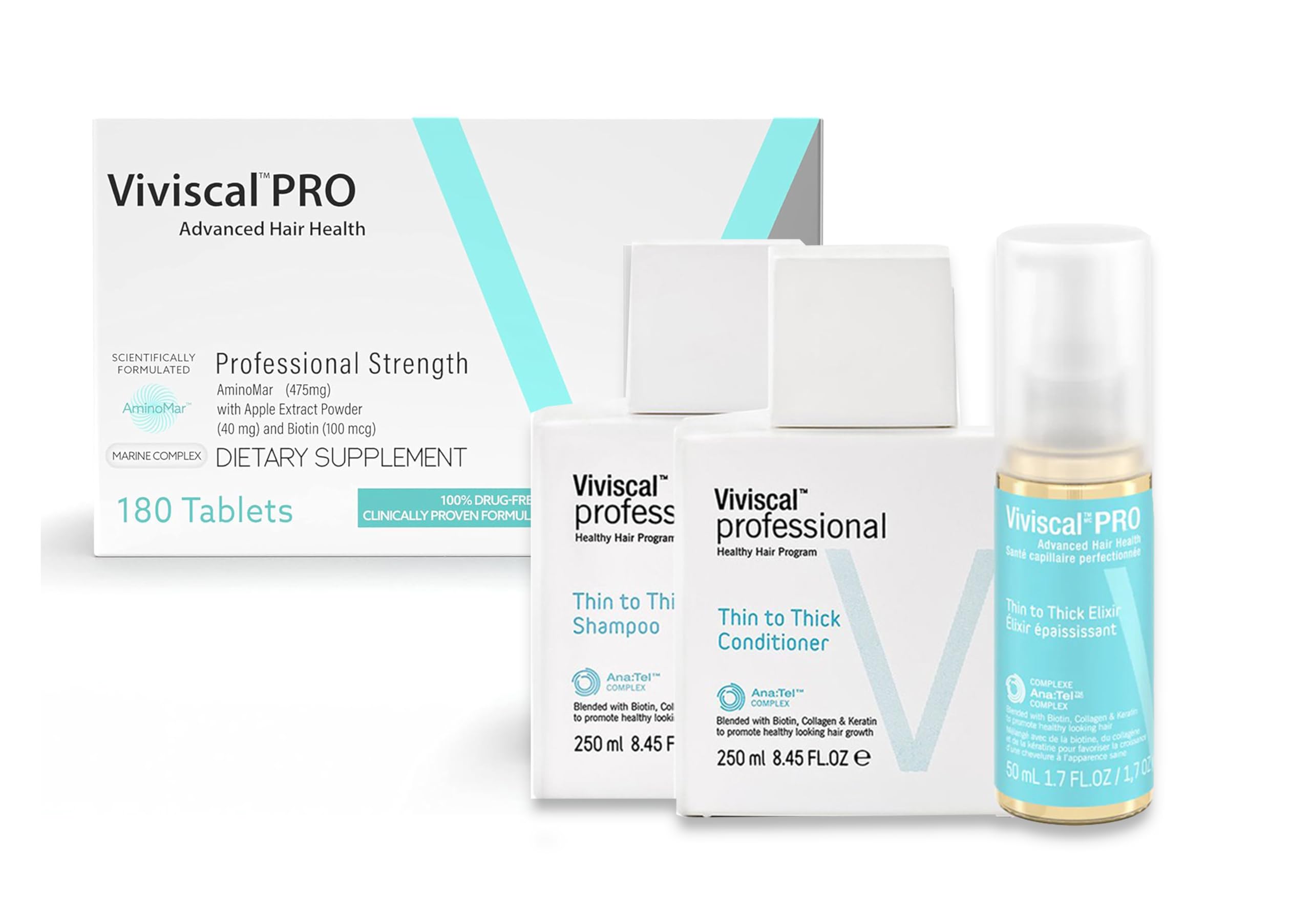 Clinically Proven Hair Growth Supplement for Women - 180 Tablets + Serum for Thicker, Stronger Hair | Reduce Hair Loss & Boost Volume | Perfect for Thinning Hair, Postpartum Recovery & Styling Damage