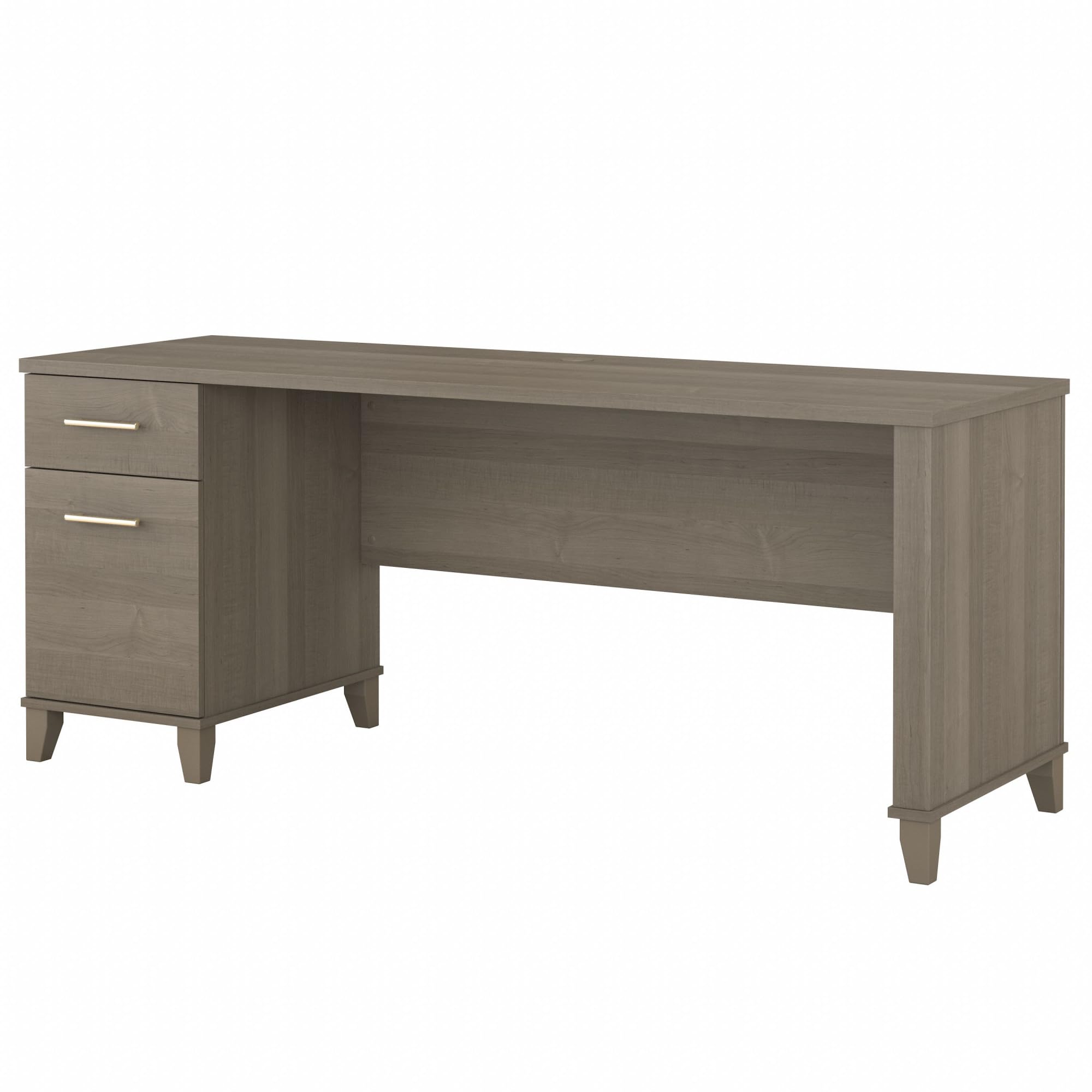 Bush Furniture 72-inch Home Office Desk with Drawers - Large Computer Table for Personal Workspace, Somerset Collection in Ash Gray - Perfect for Remote Work, Study & Gaming Setup