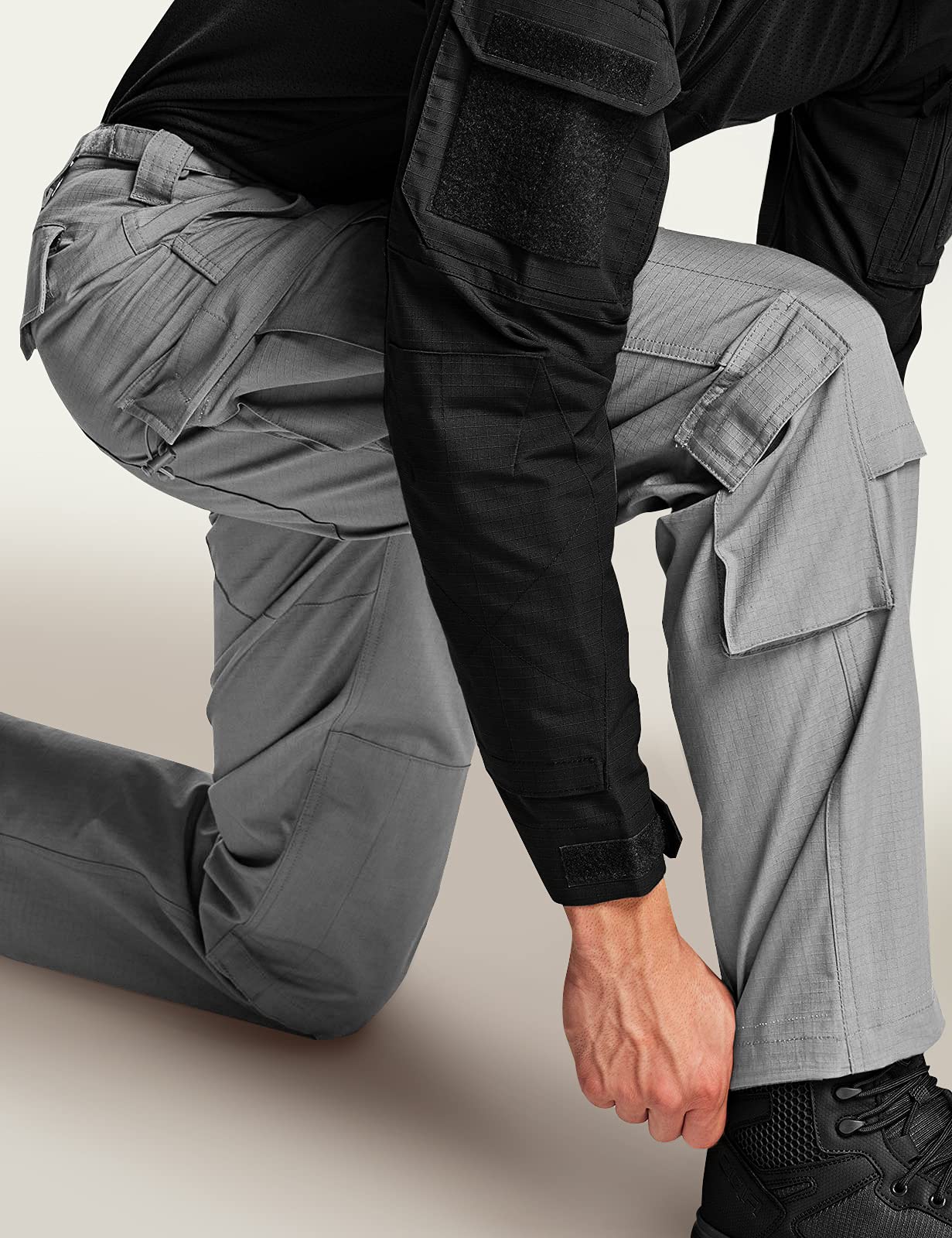 CQR Men's Tactical Cargo Pants - Water Resistant Ripstop Military Pants for Outdoor Hiking, Camping & Work | Durable Combat Pants for Tactical Gear & Outdoor Adventures