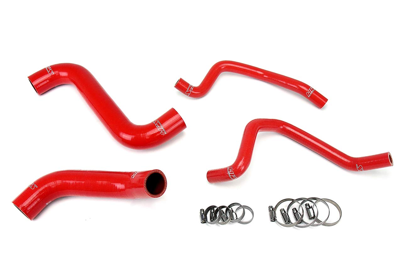 HPS Red 3-Ply Reinforced Silicone Radiator & Heater Coolant Hose Kit 57-1809-RED - High Performance Cooling Solution for Cars, Trucks & Racing Vehicles