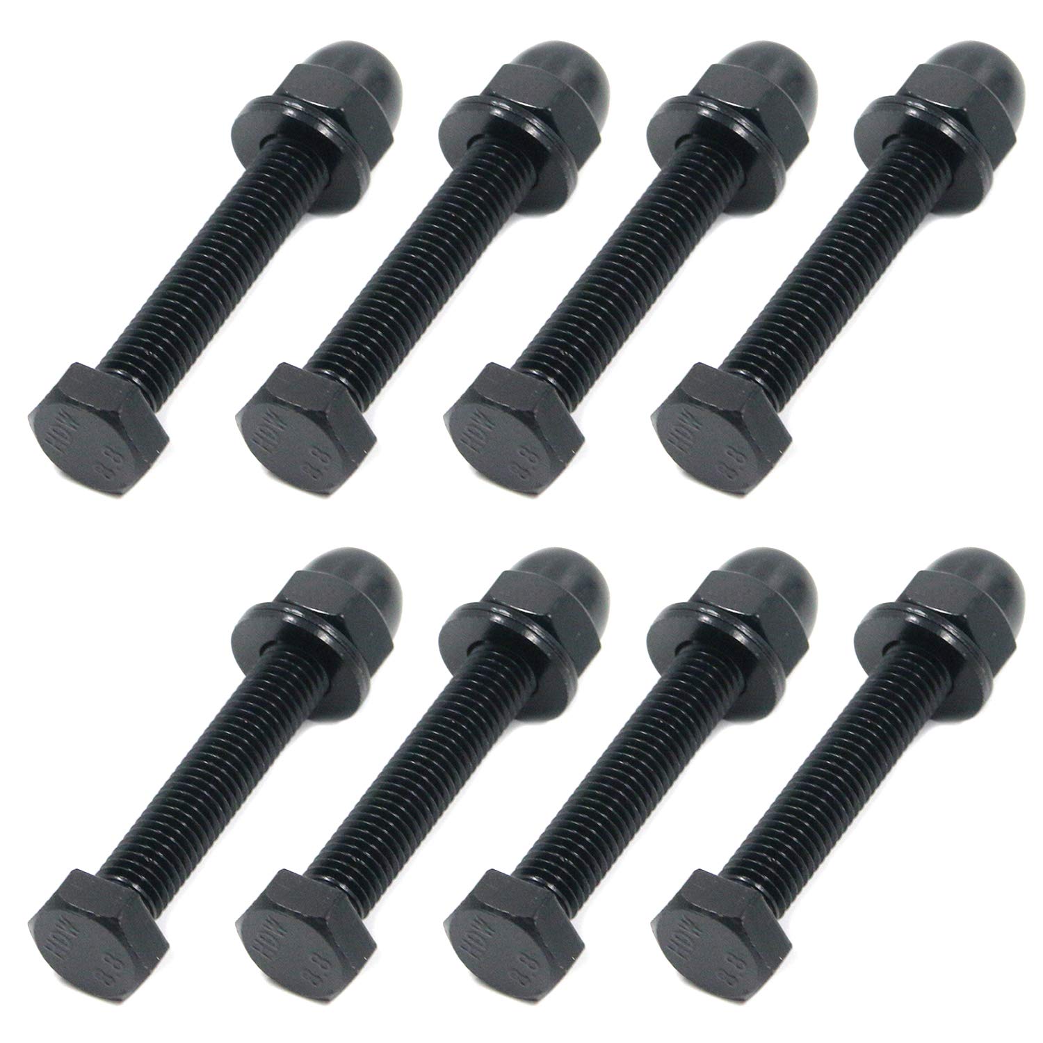 Heavy Duty Hex Screws Kit for Barn Door - 8Pcs 10x60mm with Caps & Spacers