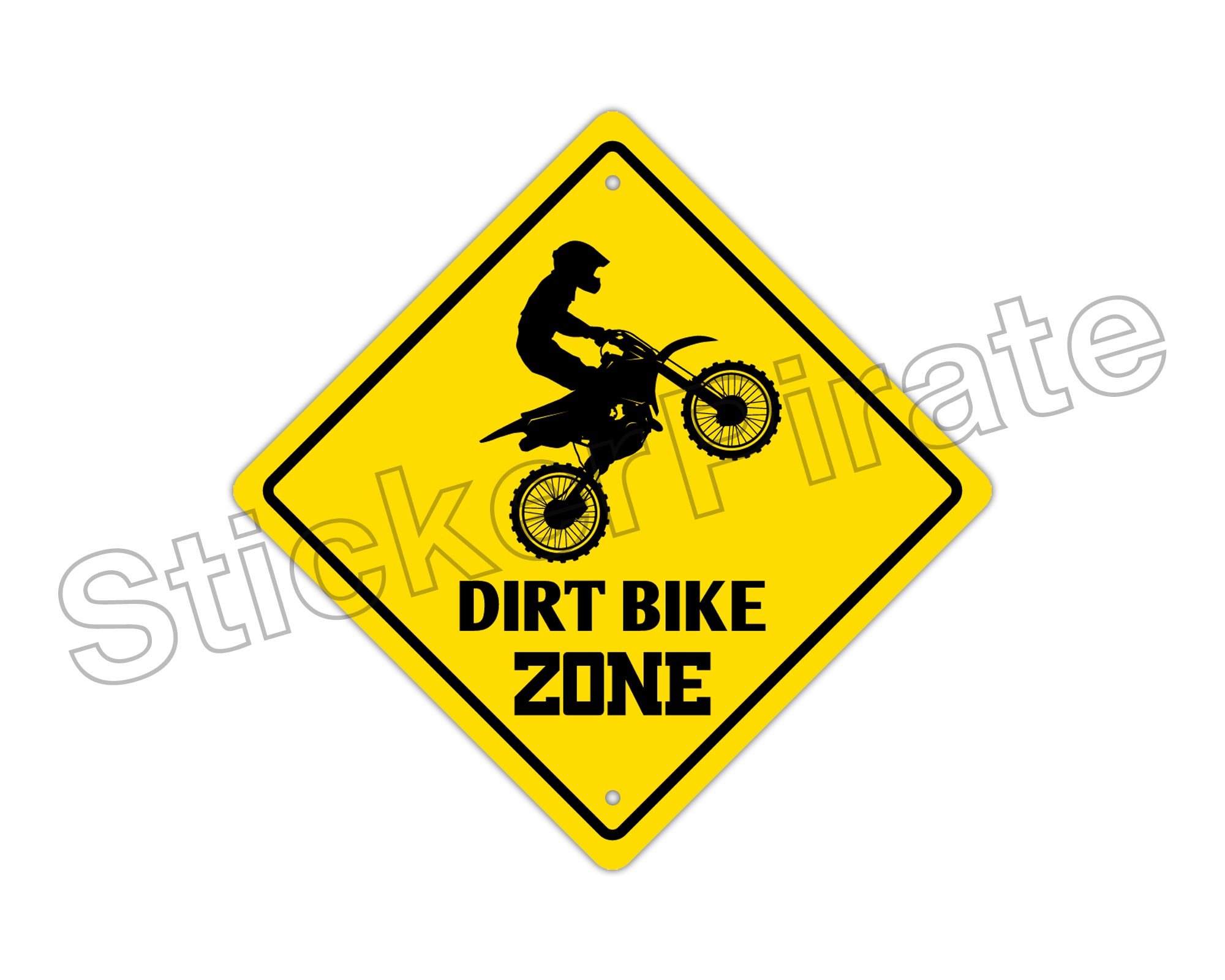 StickerPirate Funny Dirt Bike Zone Novelty Sign - Perfect for Motorcycle Garage, Man Cave & Off-Road Enthusiasts
