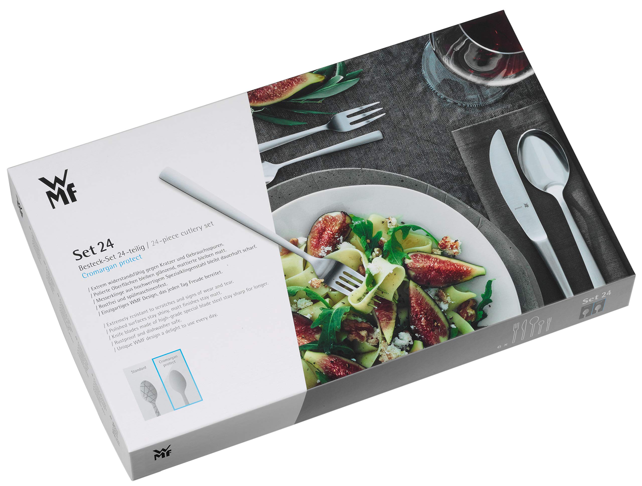 WMF Lyric Cromargan Stainless Steel Cutlery Set - 18/10 Polished Scratch-Resistant & Dishwasher Safe (7-Piece, Silver) - Perfect for Fine Dining, Dinner Parties & Everyday Use
