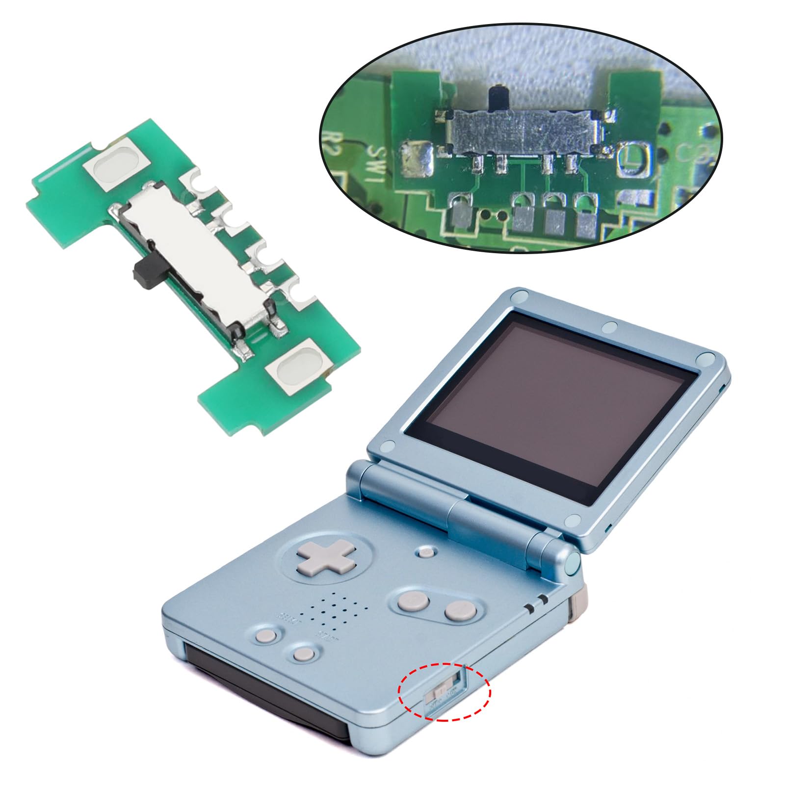 EMSea 2-Pack Power Switch Sliding Button Replacement - ON/OFF Switch Compatible with Gameboy GBA Gaming Console - Perfect for Gameboy Repair & Retro Gaming Accessories