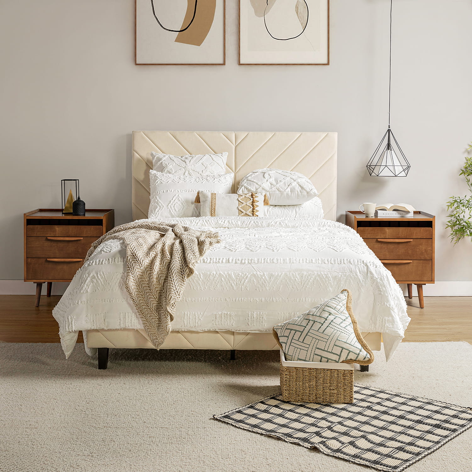 Janet 3-Drawer Nightstand with Optional Styles - Modern Bedside Table for Bedroom, Living Room & Office Storage