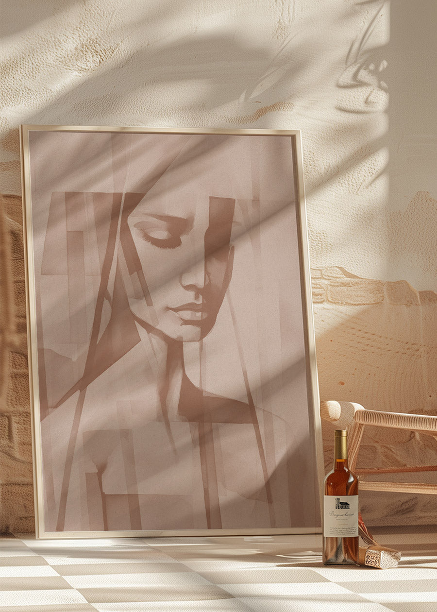 Abstract Female Figure 2 Sculpture - Pantone Mocha Mousse Color - Modern Home Decor, Office Art & Gift Idea