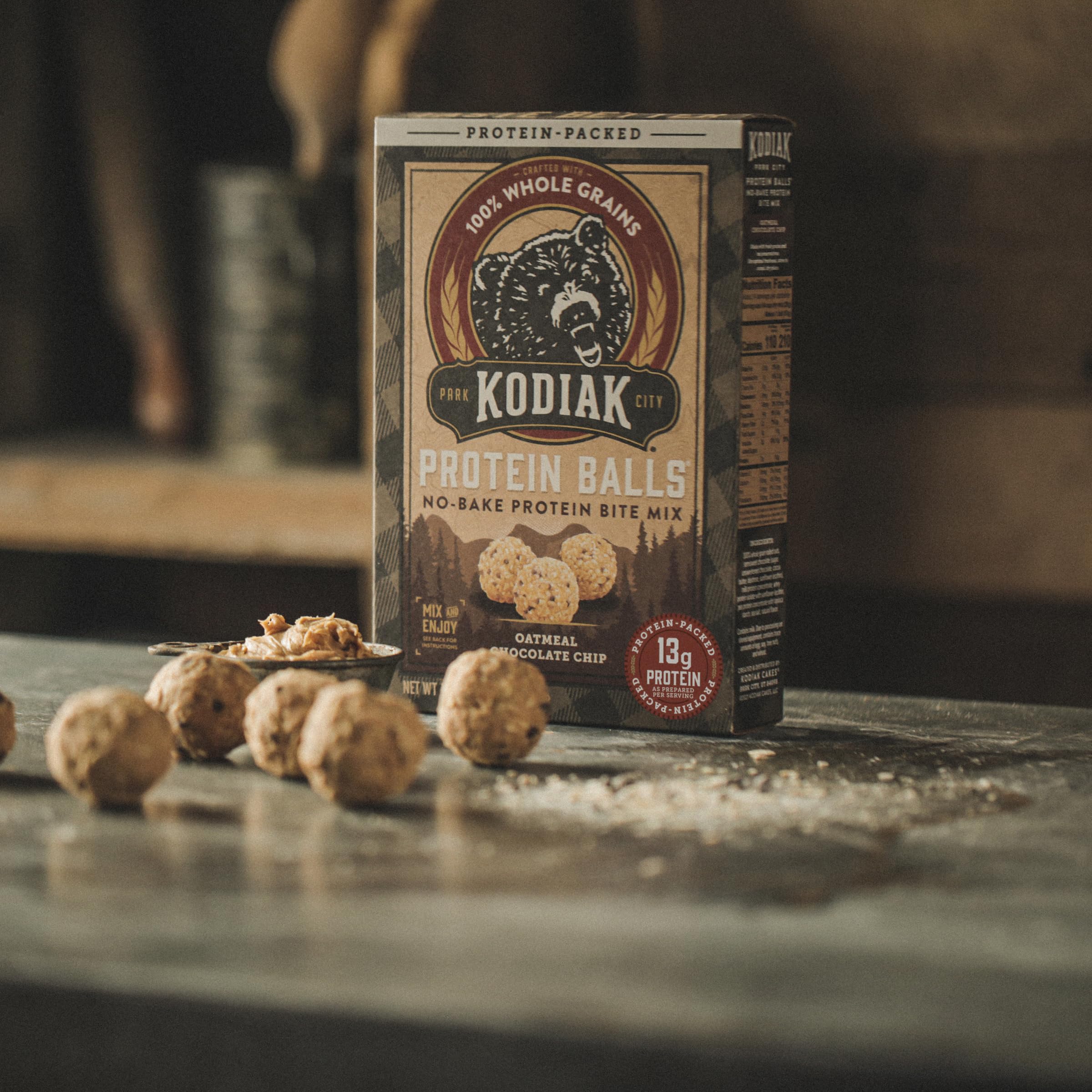 Kodiak Cakes Oatmeal Protein Ball Mix - Chocolate Chip Flavor, High Protein Snack, 100% Whole Grains, Pack of 6 | Perfect for Post-Workout Recovery, Healthy Breakfast & On-the-Go Energy Boost