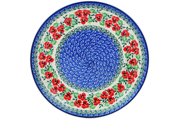 10-Piece Red Pansy Dinner Plate Set - Elegant Floral Porcelain Plates for Dining, Parties & Home Decor | Microwave & Dishwasher Safe