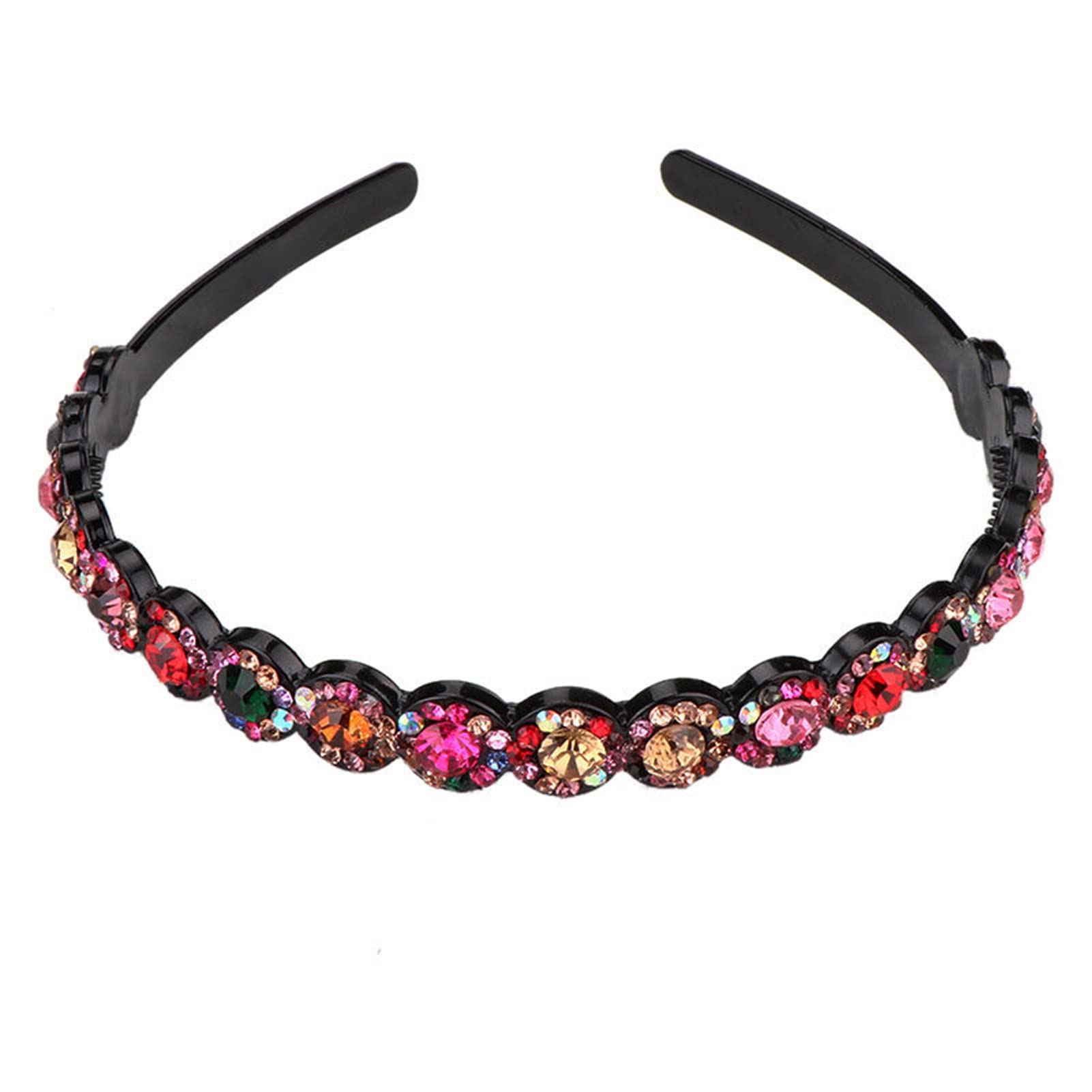 Andifangqi Shiny Rhinestone Hair Clips for Women - Non-Slip Reusable Narrow Headband Hair Accessories for Girls (Perfect for Parties, Weddings & Daily Styling)