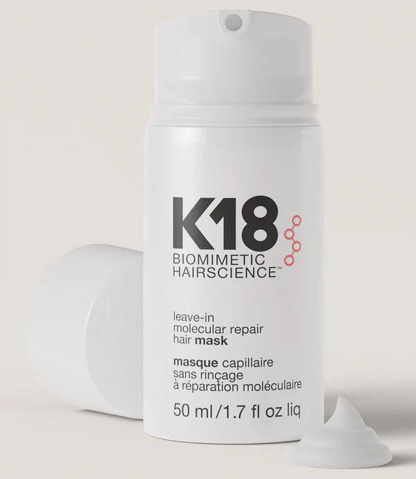K18 Leave-In Molecular Repair Hair Mask 50ml - Deep Conditioning Treatment for Damaged Hair - Salon-Quality Hair Care at Home - Perfect for Post-Color, Bleaching & Heat Styling Recovery