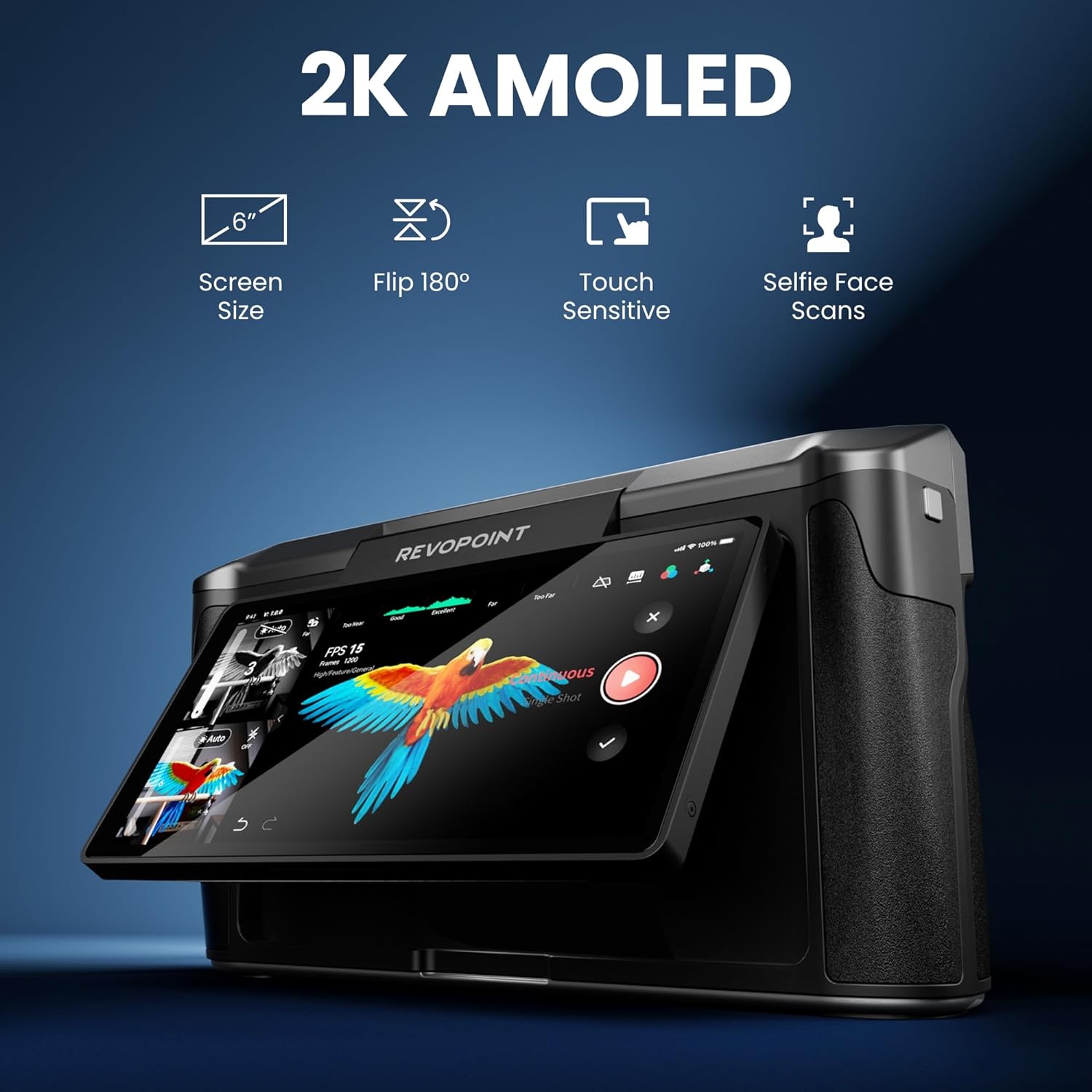 Revopoint MIRACO 3D Scanner - High Precision 0.02mm Handheld 3D Printer Scanner with Wireless & Fast Charging 5000mAh Battery, Full Color RGB Camera for Small to Large Objects - Ideal for 3D Printing, Product Design, Reverse Engineering & Quality Control