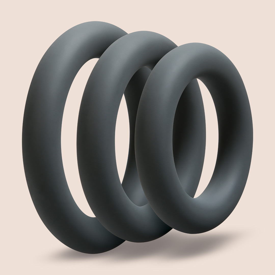 OptiMALE™ 3-Pack Thick Silicone Cock Rings for Men - Stretchy Penis Rings for Enhanced Pleasure & Performance | Perfect for Couples Play, Solo Use & Intimate Moments