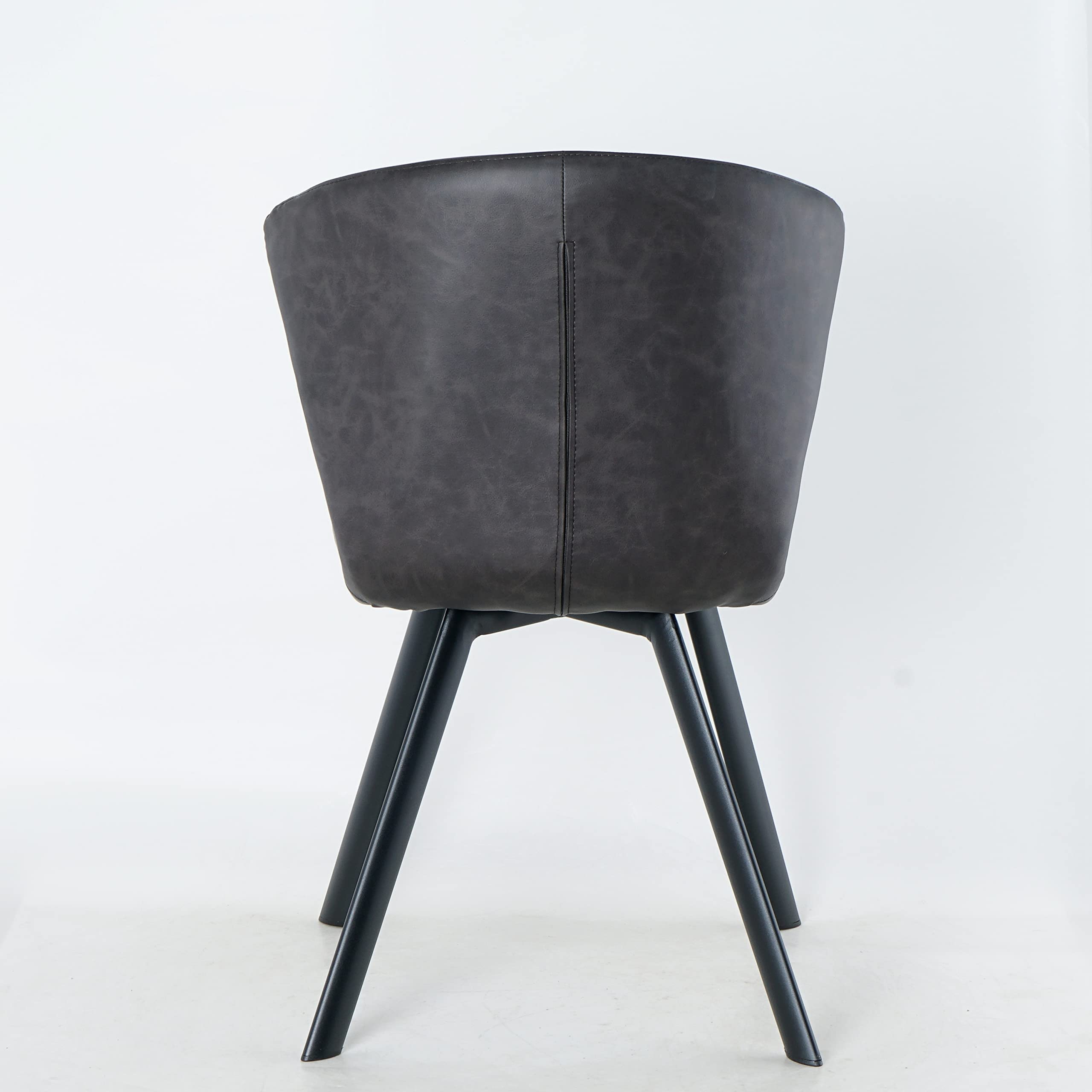 Modern PU Leather Dining Chairs Set of 2 - Black Metal Legs, Dark Brown Upholstery for Kitchen, Living Room & Dining Room - Perfect for Small Spaces, Apartments and Home Decor