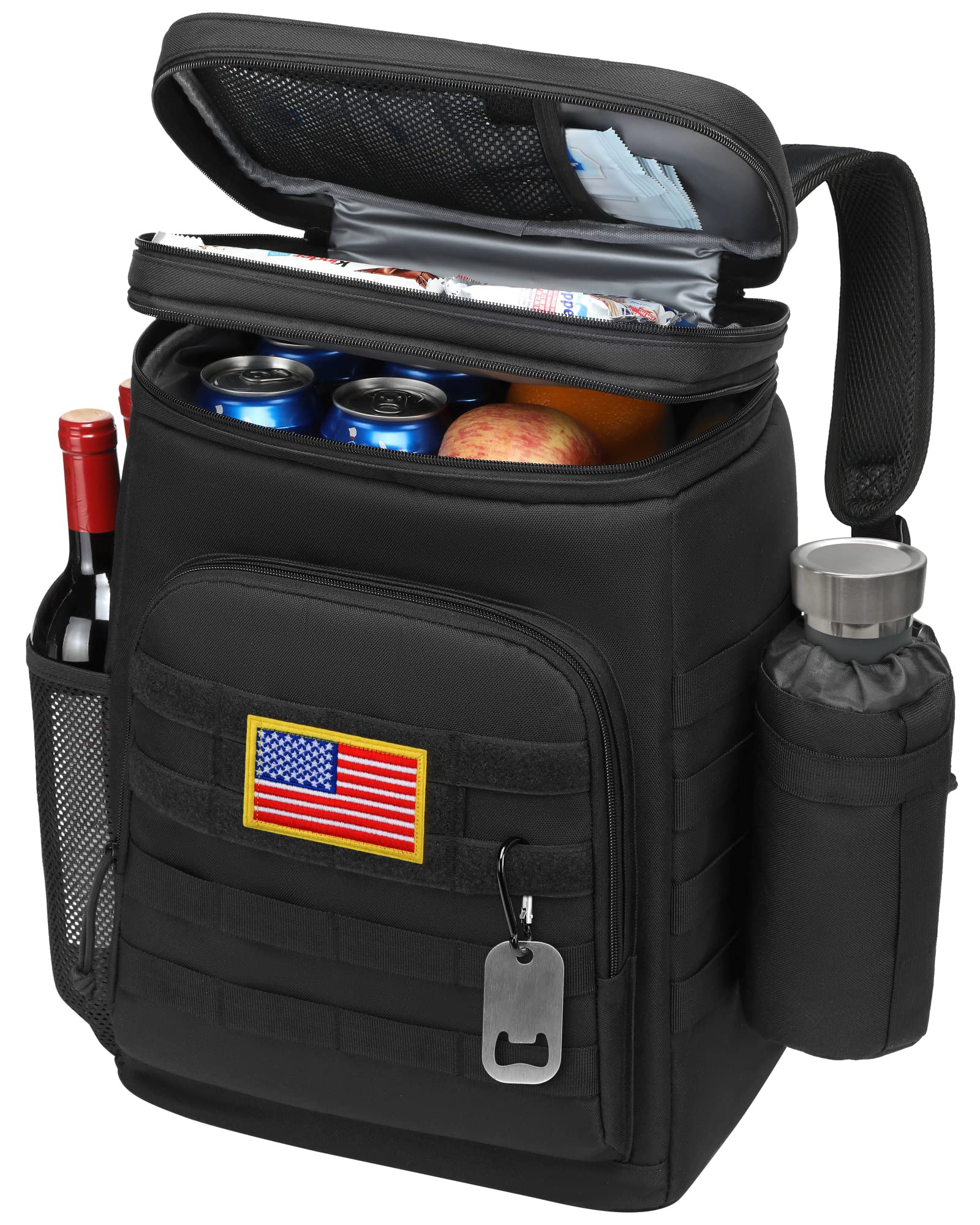 TACTICISM 33 Can Insulated Tactical Backpack Cooler - Waterproof Leakproof Lunch Bag for Men | Molle Soft Cooler Backpack for Work, Camping, Beach, Kayaking, Hiking & Fishing Accessories