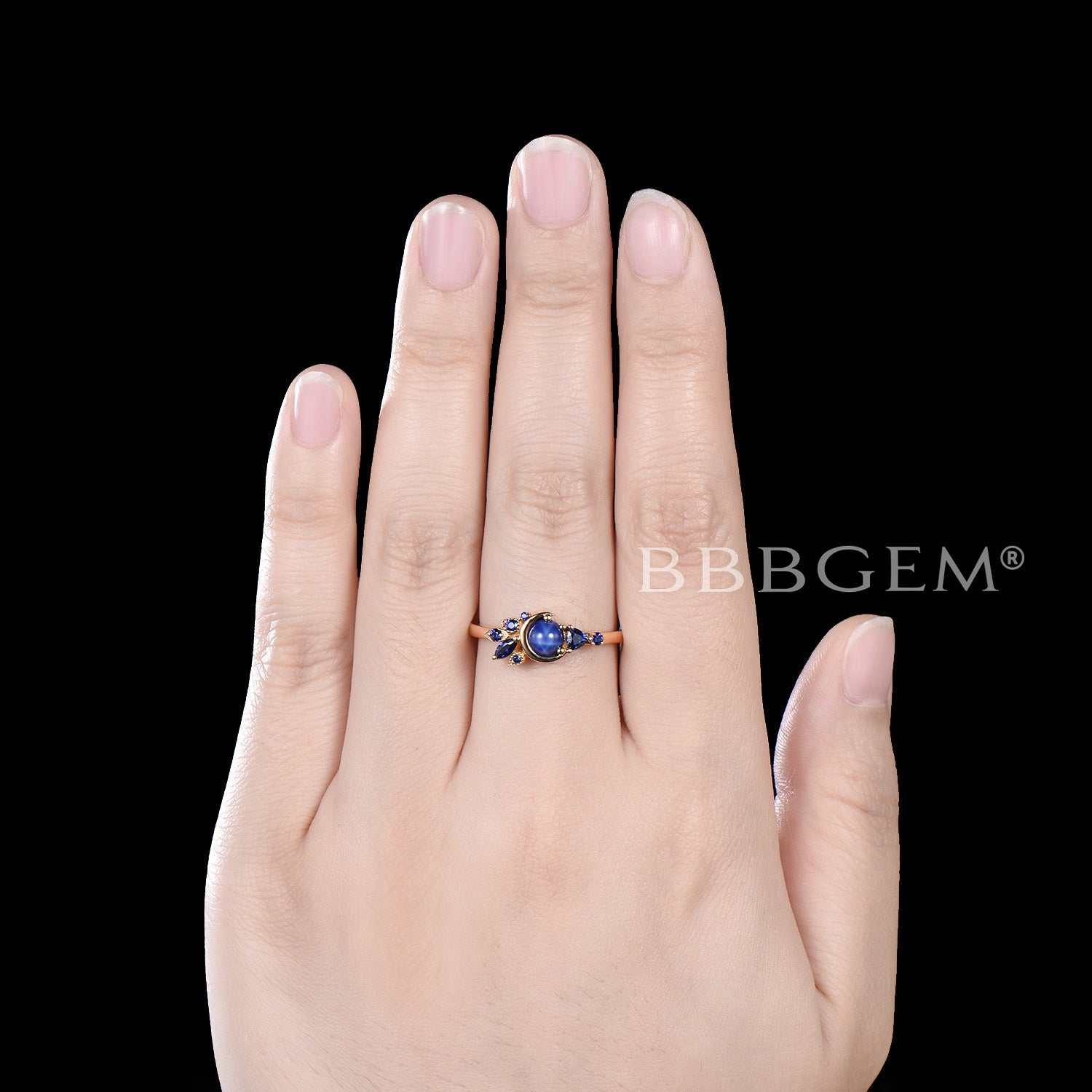 0.5 Carat Round Star Sapphire Engagement Ring - Moon Sapphire Wedding Band for Women - Perfect for Proposals, Anniversaries & Bridal Jewelry