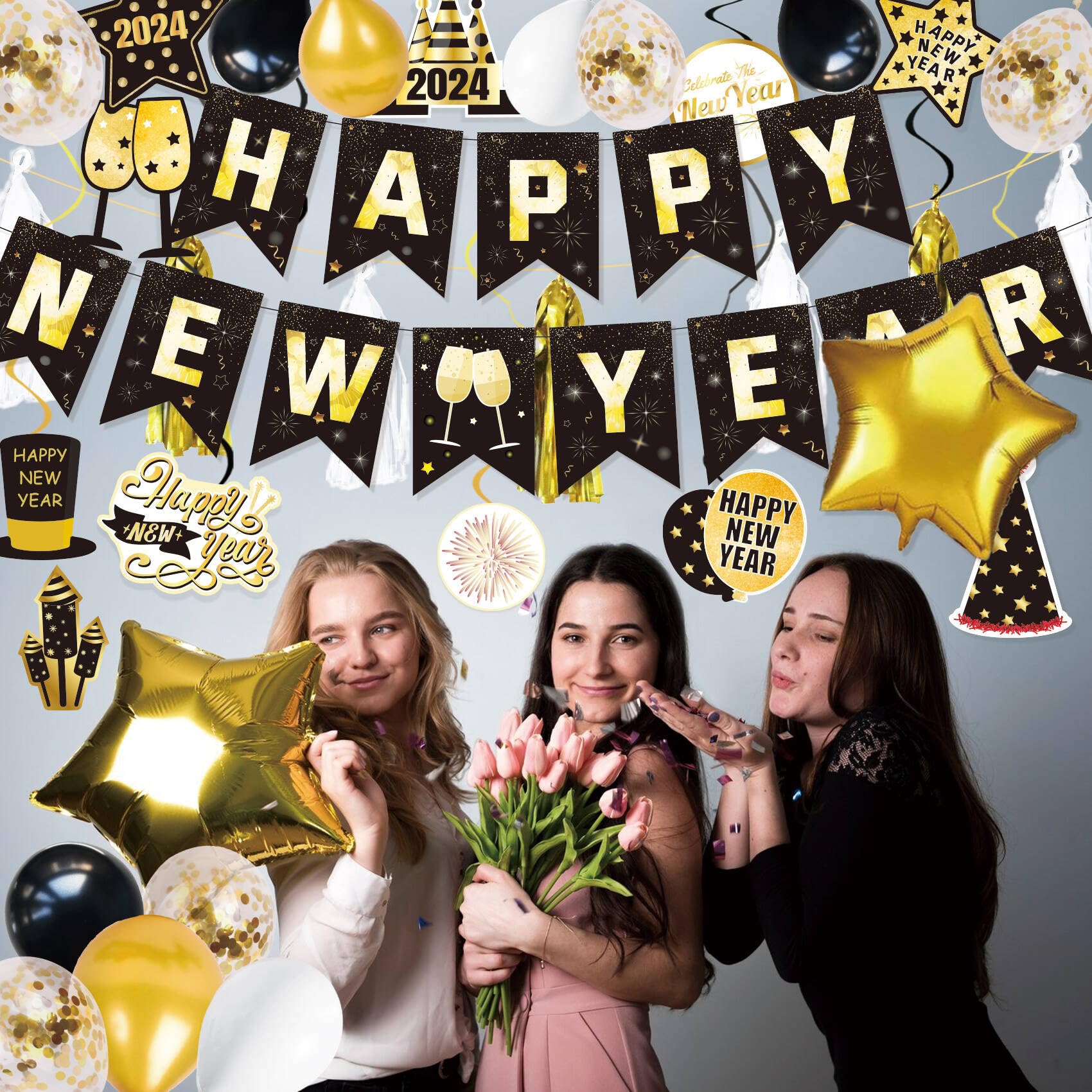 2025 New Year Party Decorations - Festive Banner, Ceiling & Home Decor for Holiday Celebrations | Perfect for Christmas, New Year's Eve & Winter Party Decorating